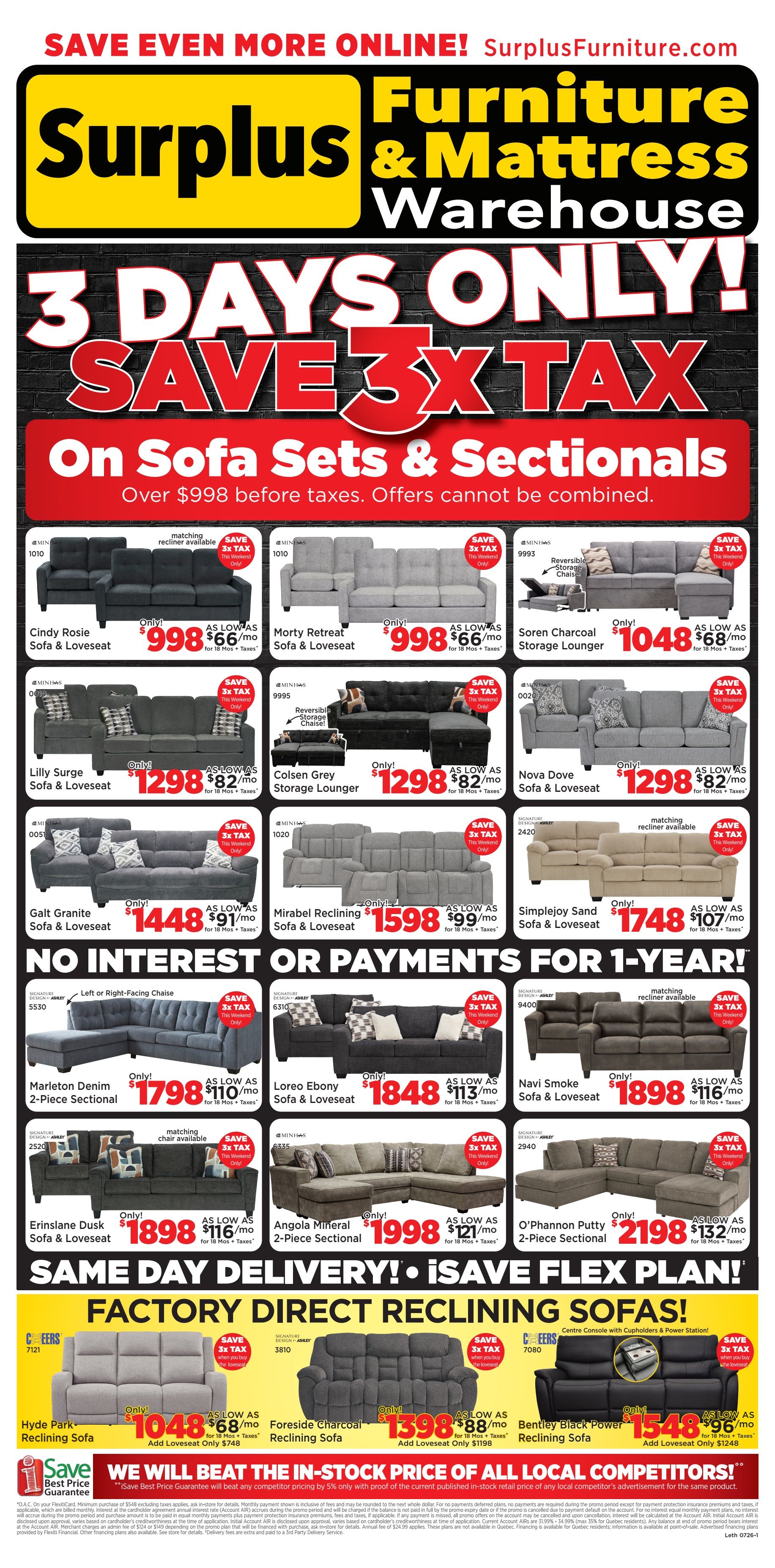Surplus Furniture & Mattress Warehouse (Lethbridge) Flyer June 29 to July 5