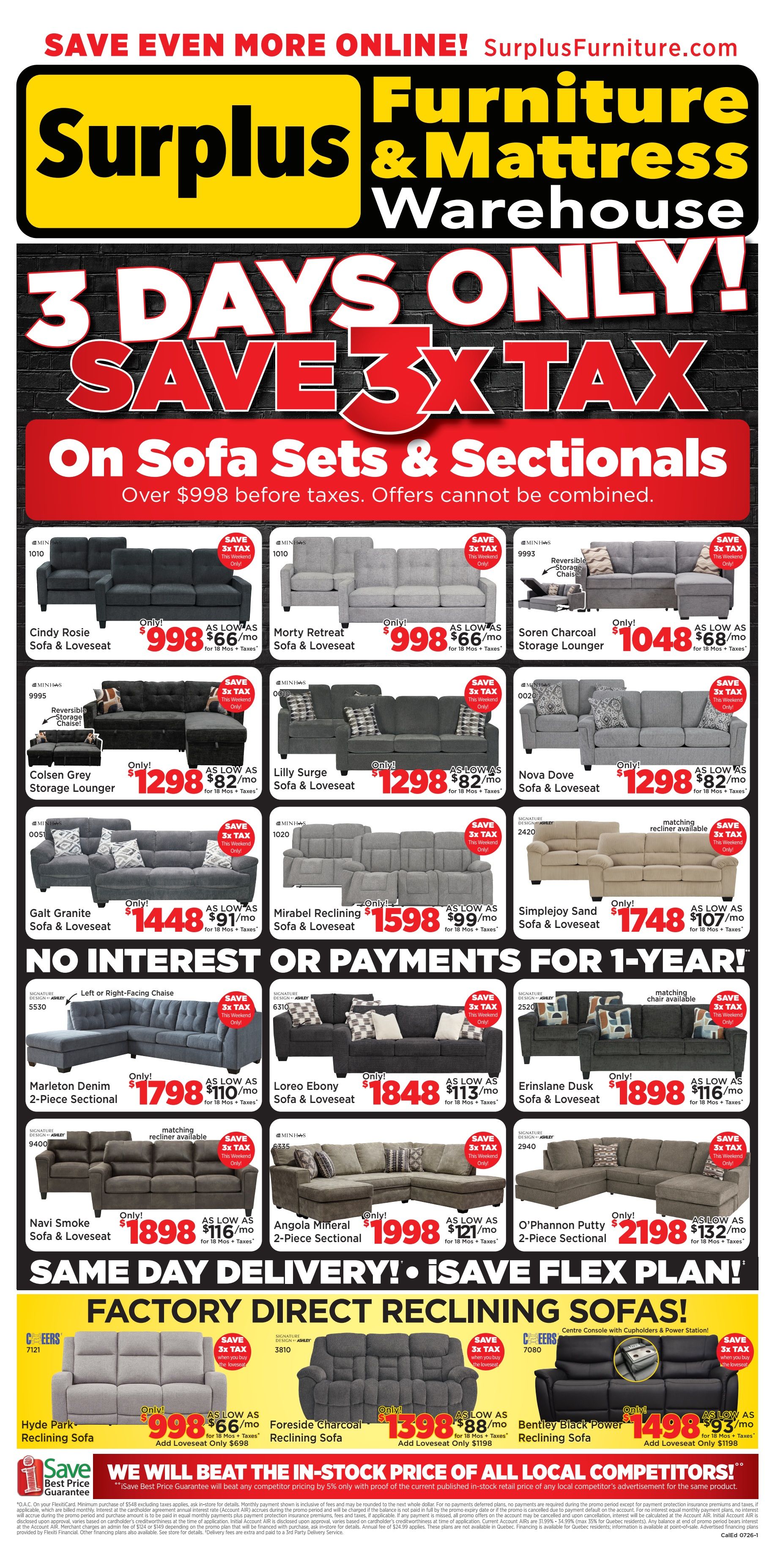 Surplus Furniture & Mattress Warehouse (Calgary, Edmonton) Flyer June 29 to July 5