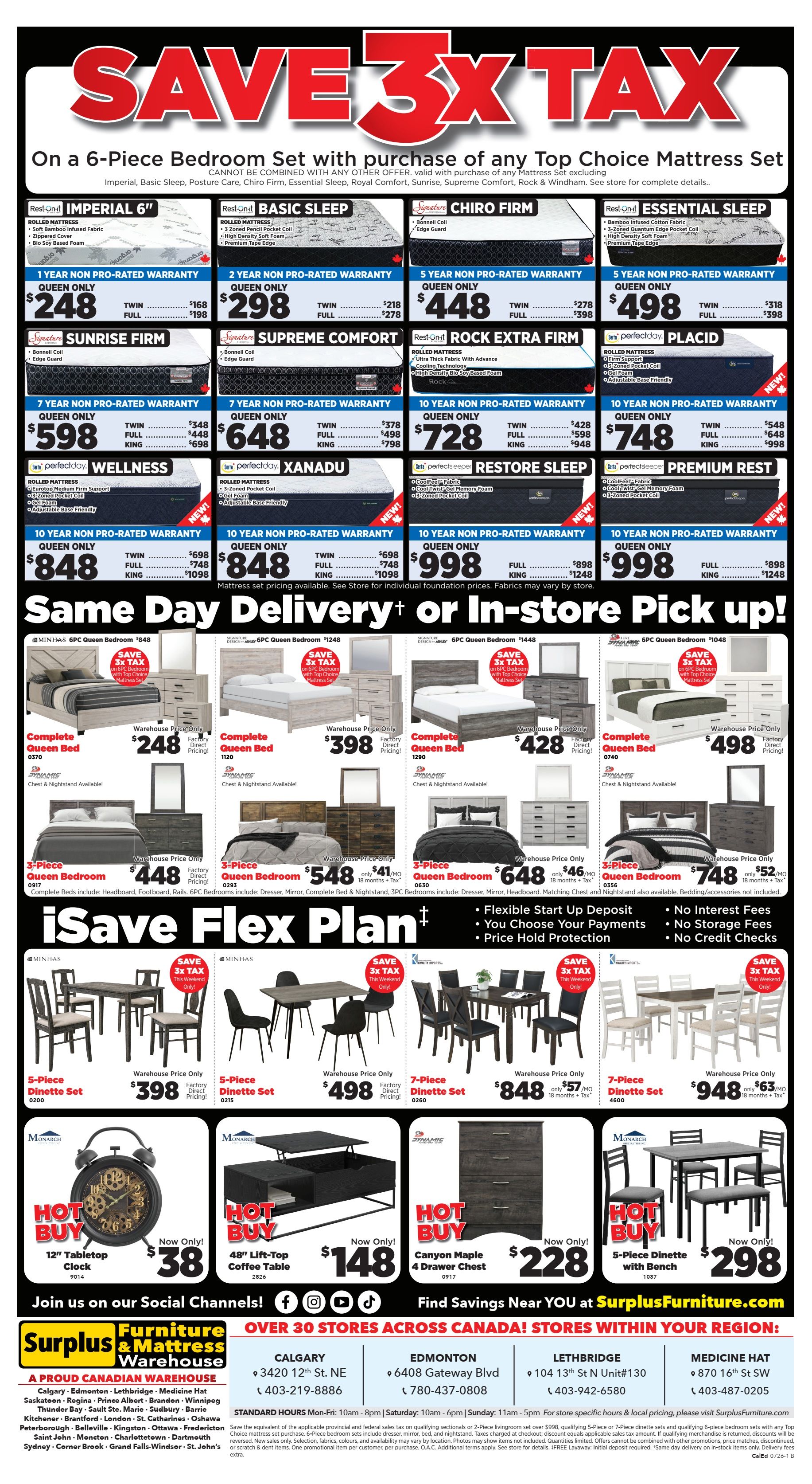 Surplus Furniture & Mattress Warehouse (Calgary, Edmonton) Flyer June 29 to July 5