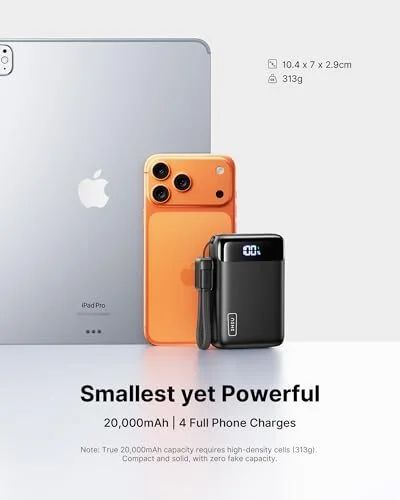 Amazon.ca: INIU Power Bank Smallest 20000mAh Portable Charger Fast Charging 22.5W $19.73