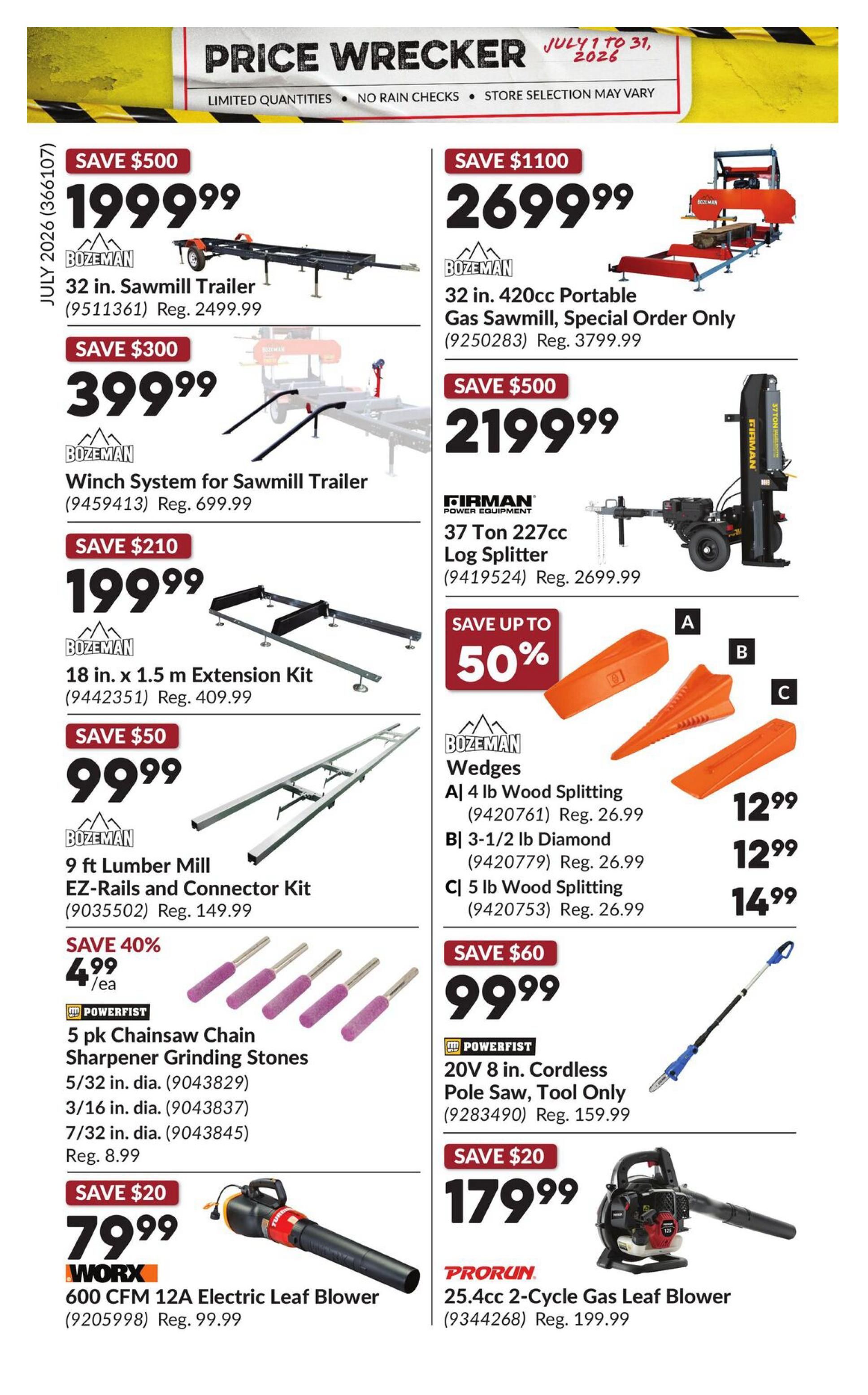 Princess Auto Price Wrecker Flyer July 1 to 31