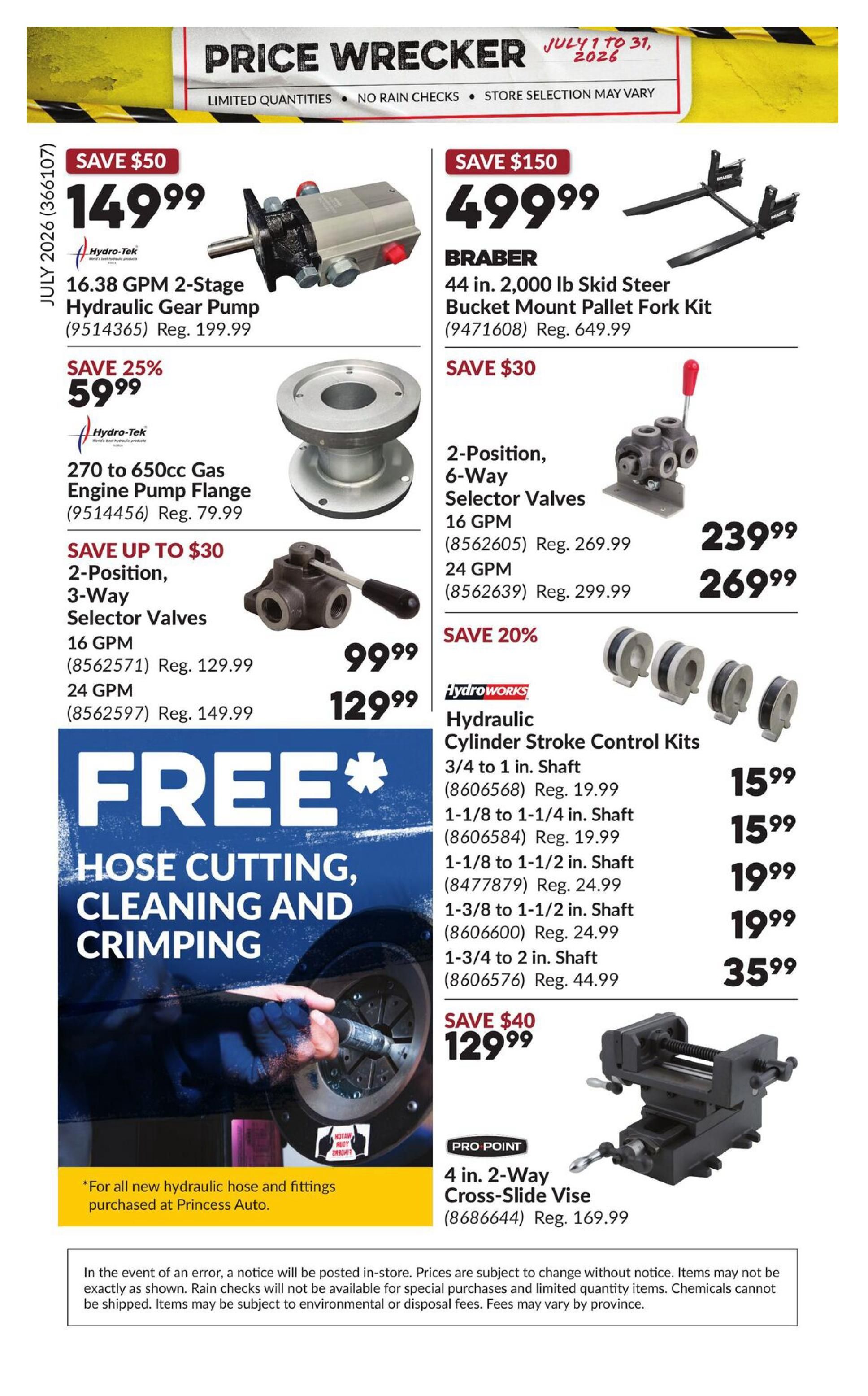 Princess Auto Price Wrecker Flyer July 1 to 31