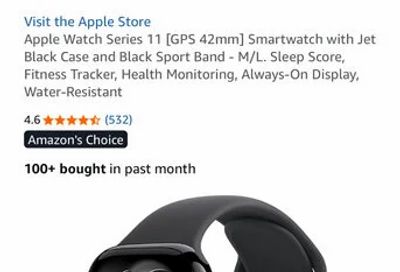 Amazon.ca: Apple Watch Series 11 42/46mm $406/$414 ATL