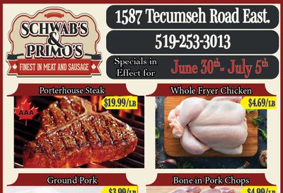 Schwab's & Primo's Flyer June 30 to July 5