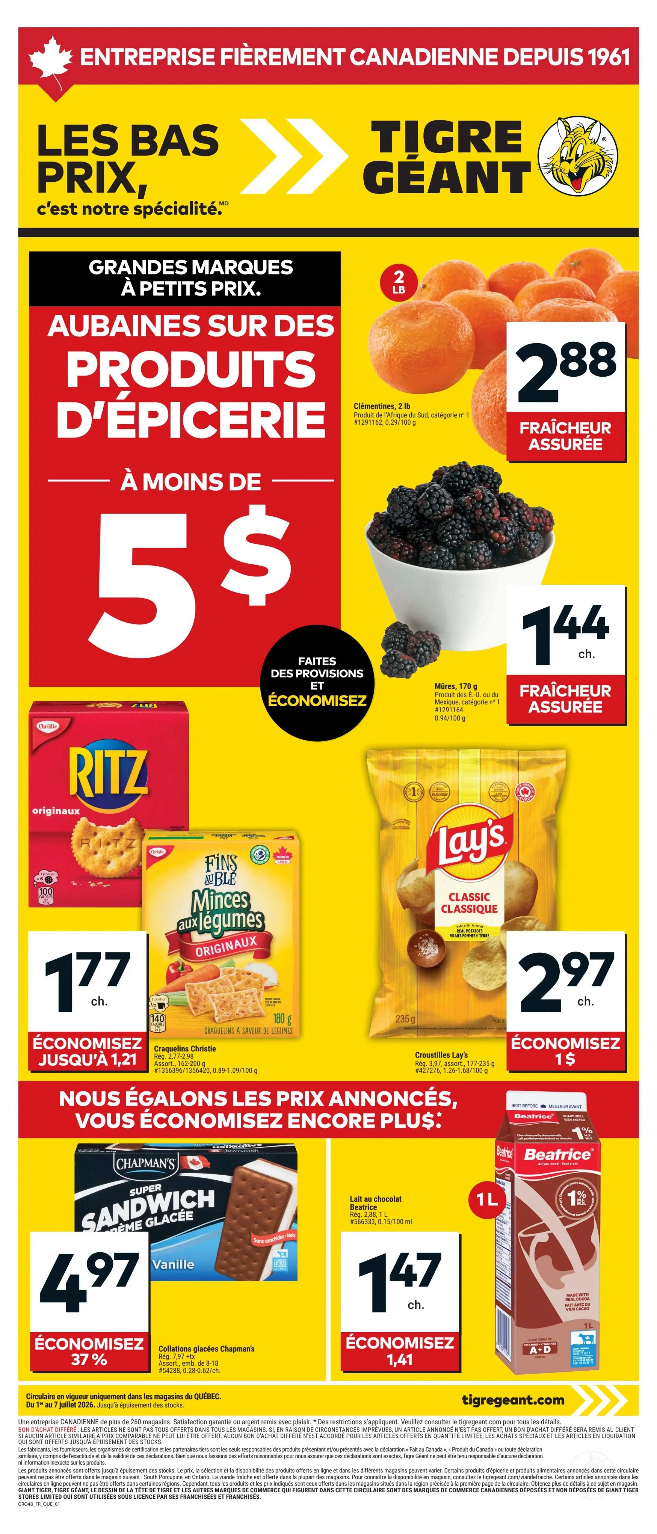 Tigre Géant Flyer July 1 to 7