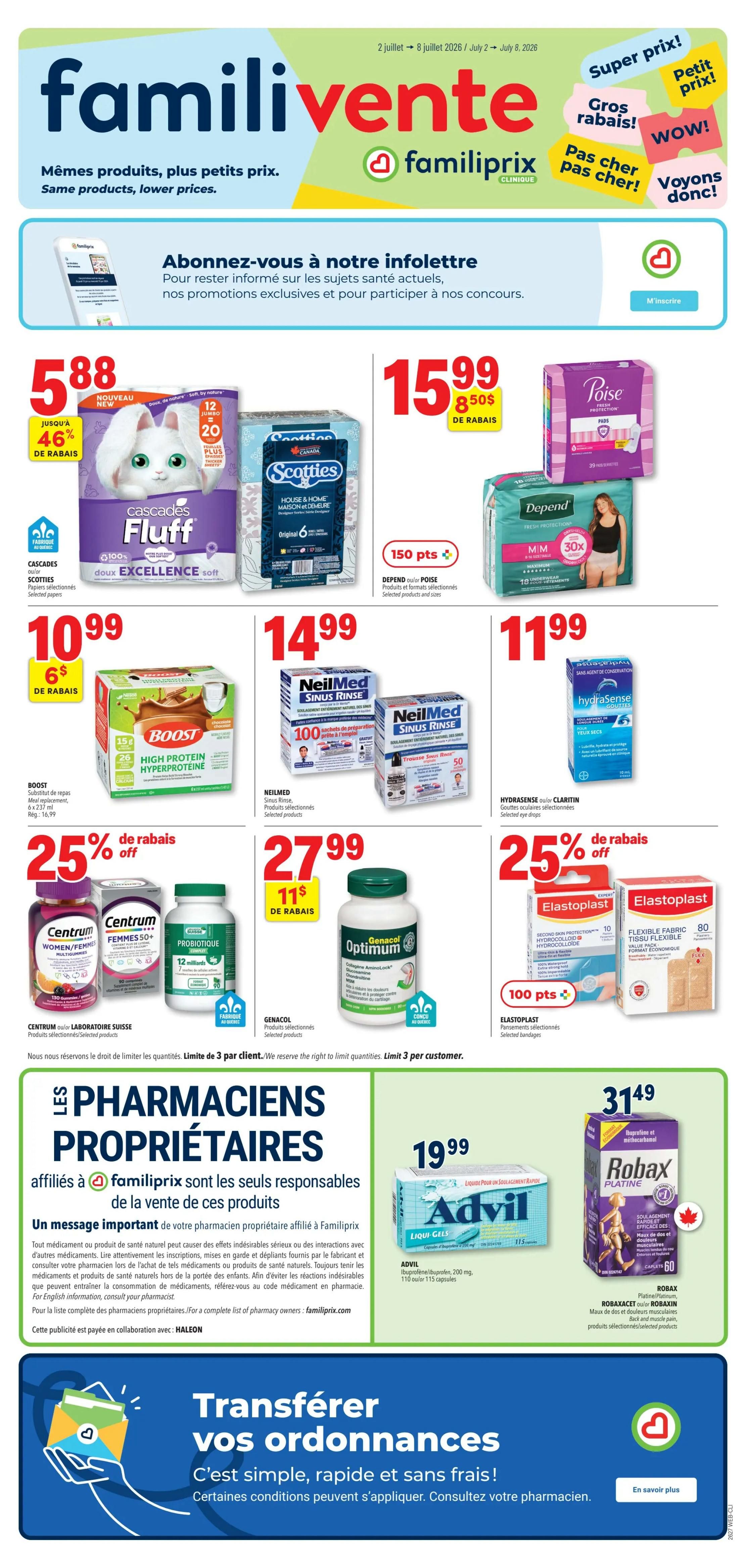 Familiprix Clinique Flyer July 2 to 8