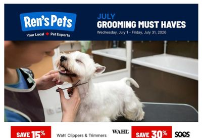Ren's Pets Pet Professional Monthly Flyer July 1 to 31