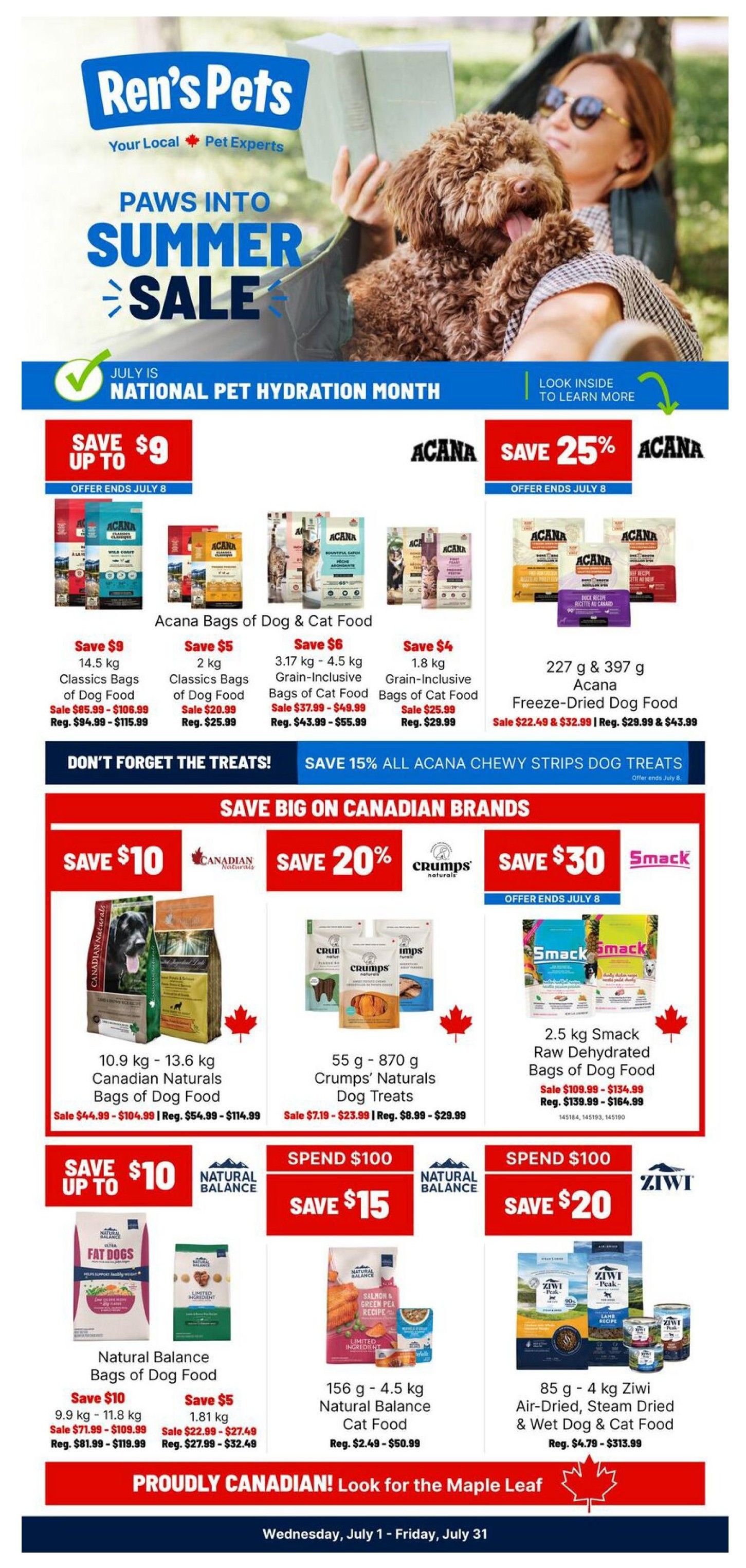 Ren's Pets Monthly Flyer July 1 to 31