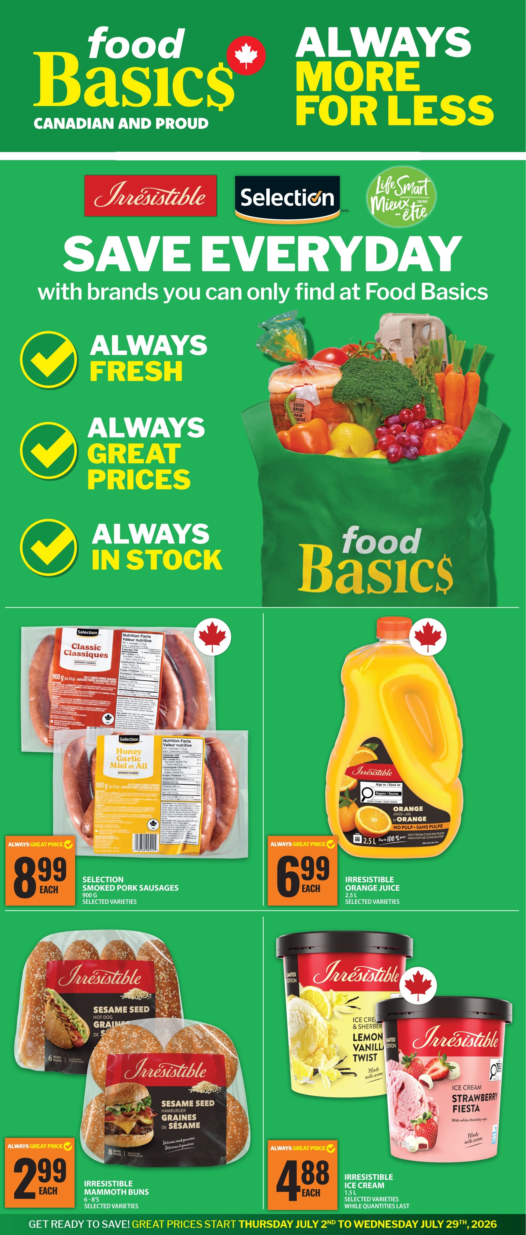 Food Basics Private Labels Flyer July 2 to July 29