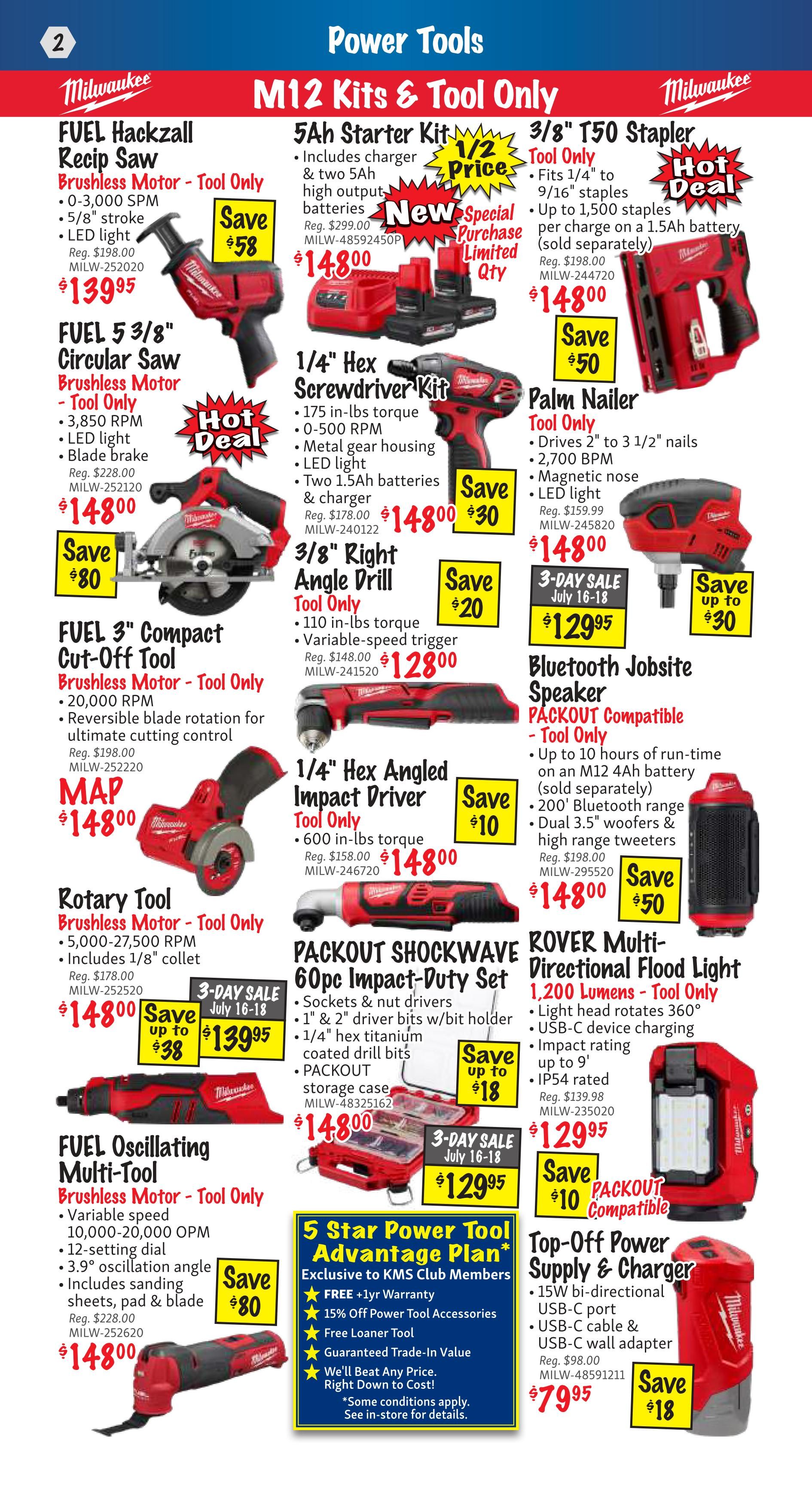 KMS Tools and Equipment Flyer July 1 to 31