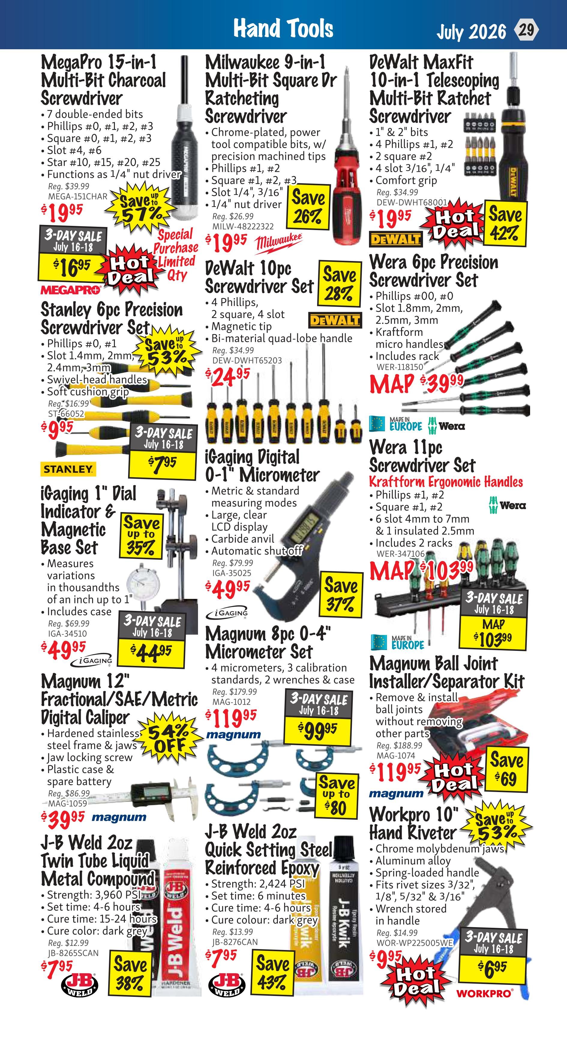 KMS Tools and Equipment Flyer July 1 to 31