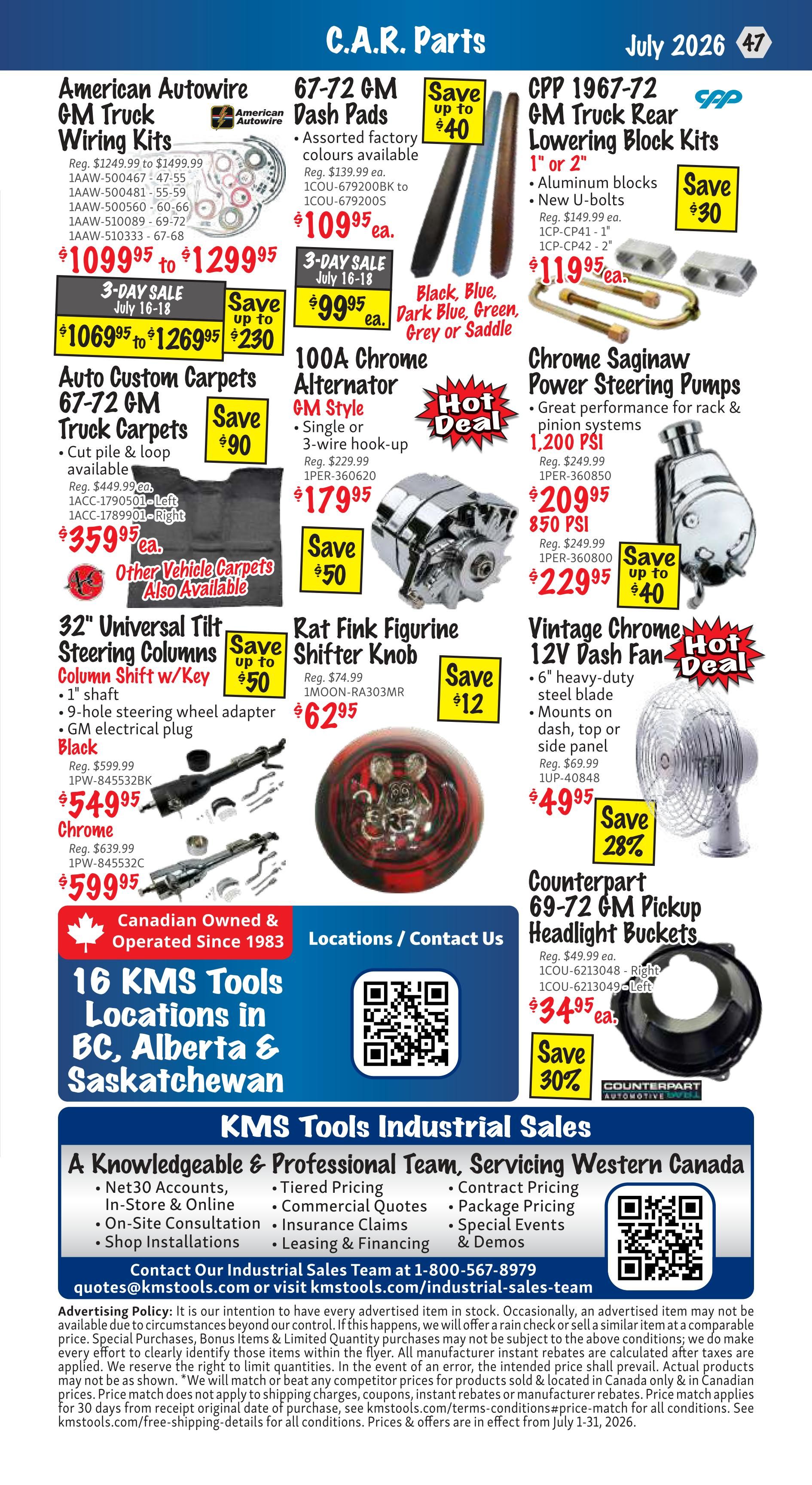 KMS Tools and Equipment Flyer July 1 to 31