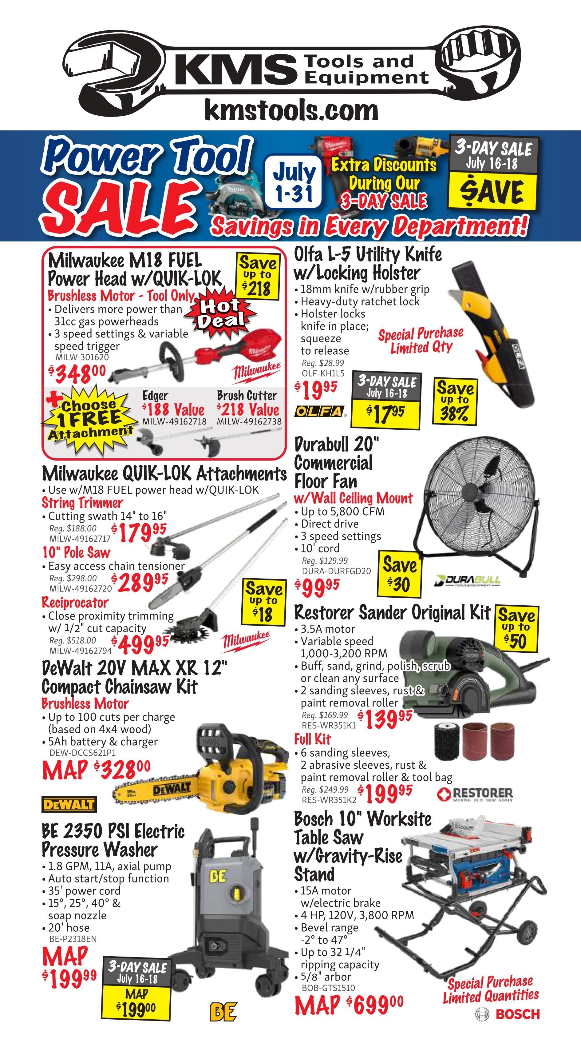 KMS Tools and Equipment Flyer July 1 to 31