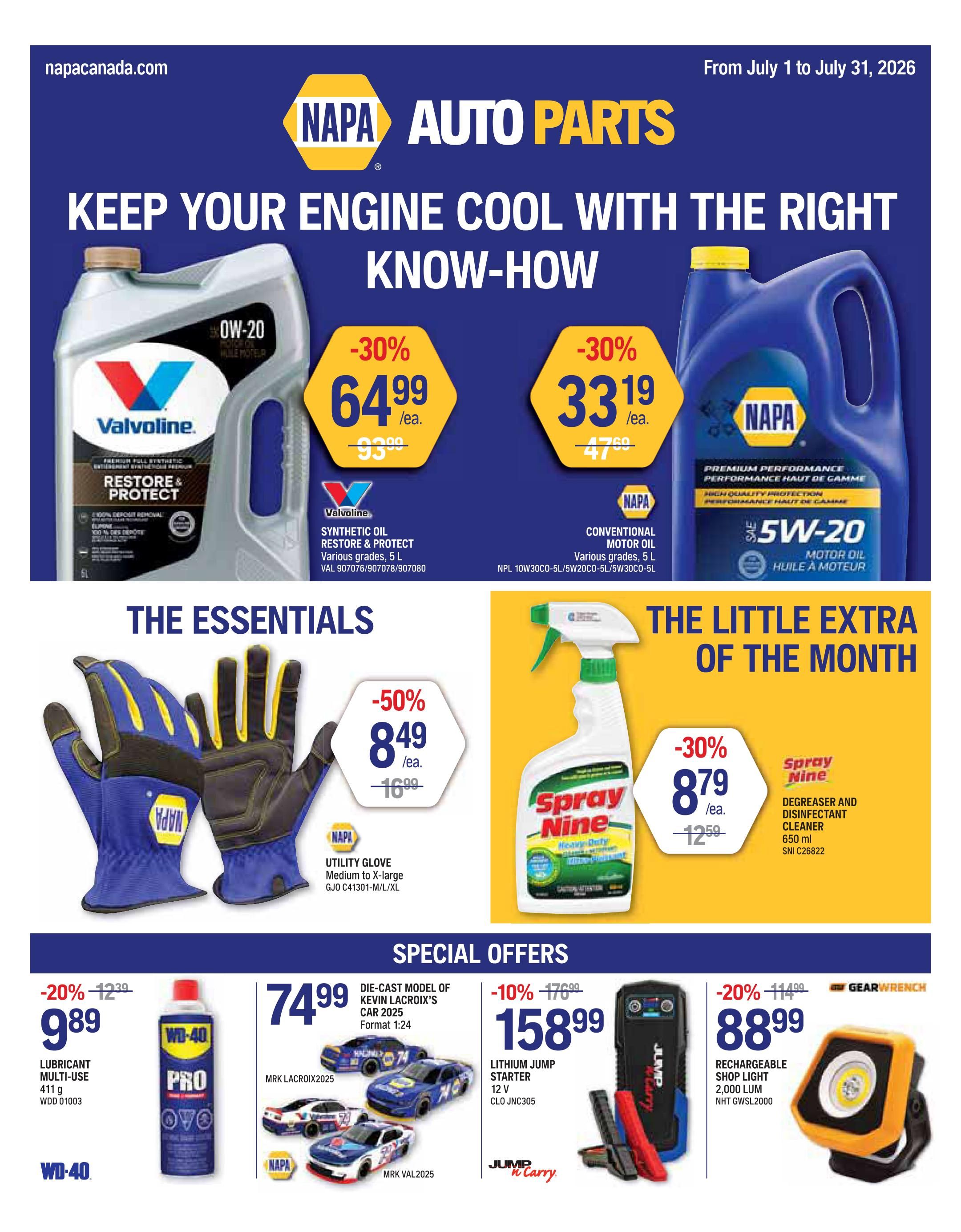 NAPA Auto Parts Flyer July 1 to 31