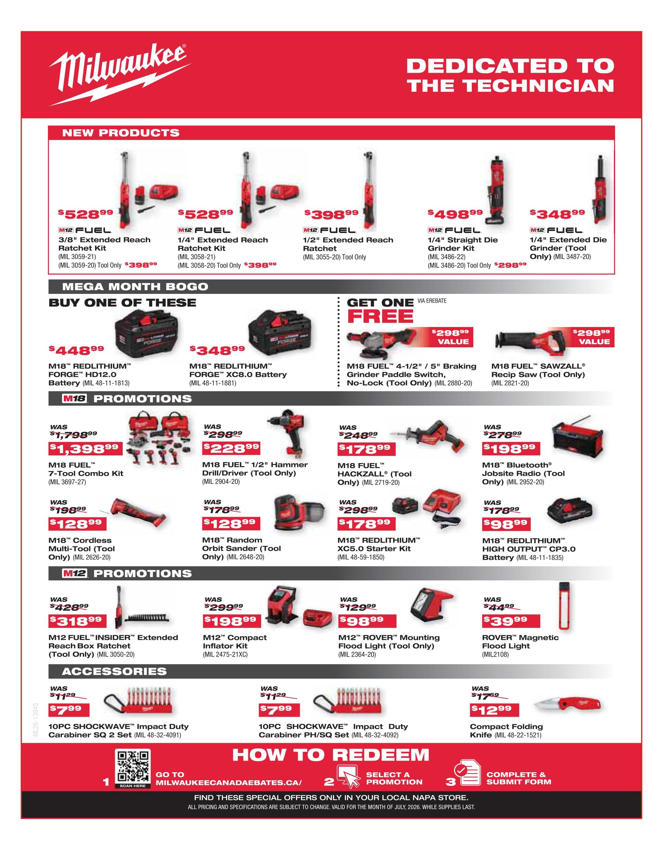 NAPA Auto Parts Flyer July 1 to 31
