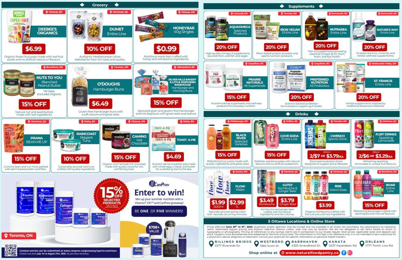 Natural Food Pantry Flyer June 29 to July 31
