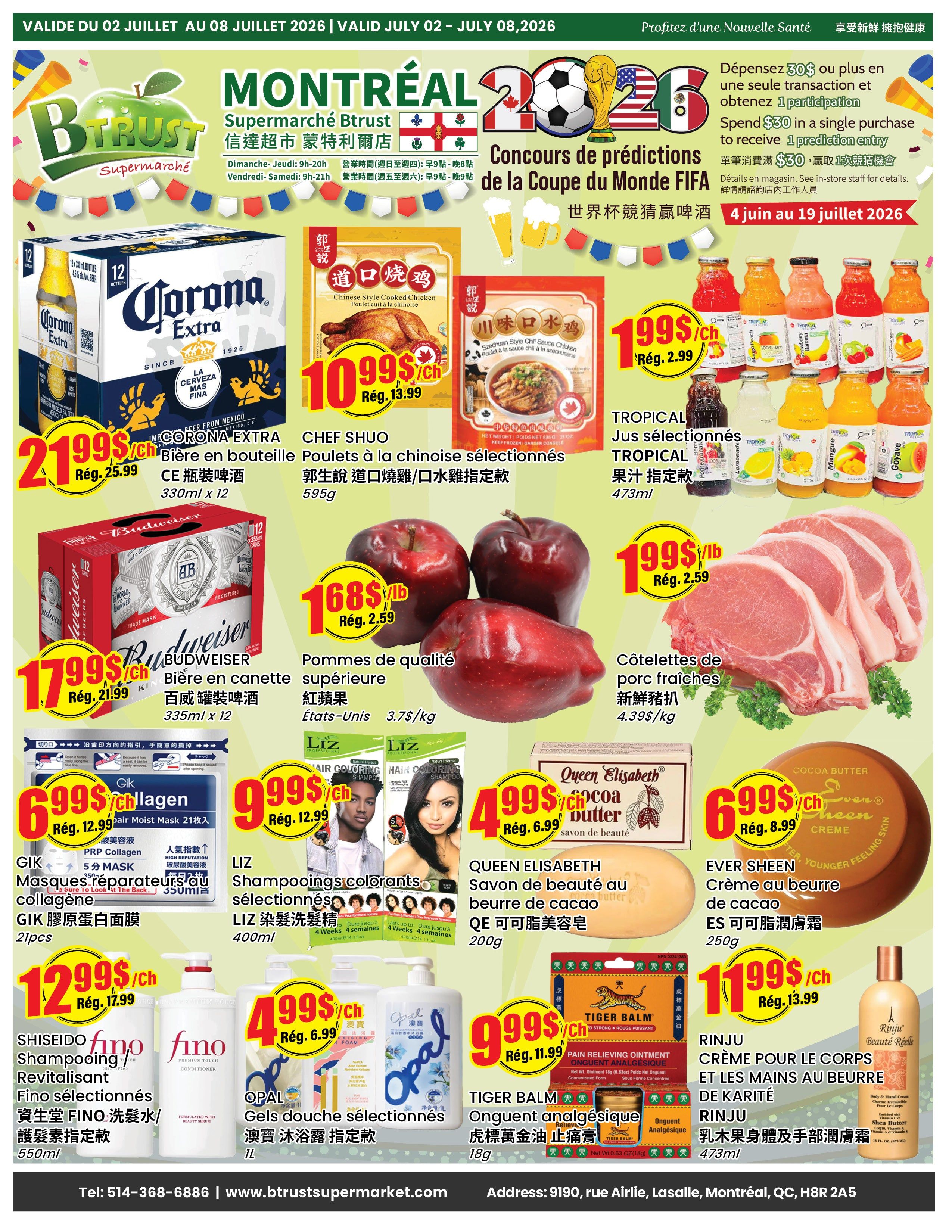 Btrust Supermarket (Montreal) Flyer July 2 to 8