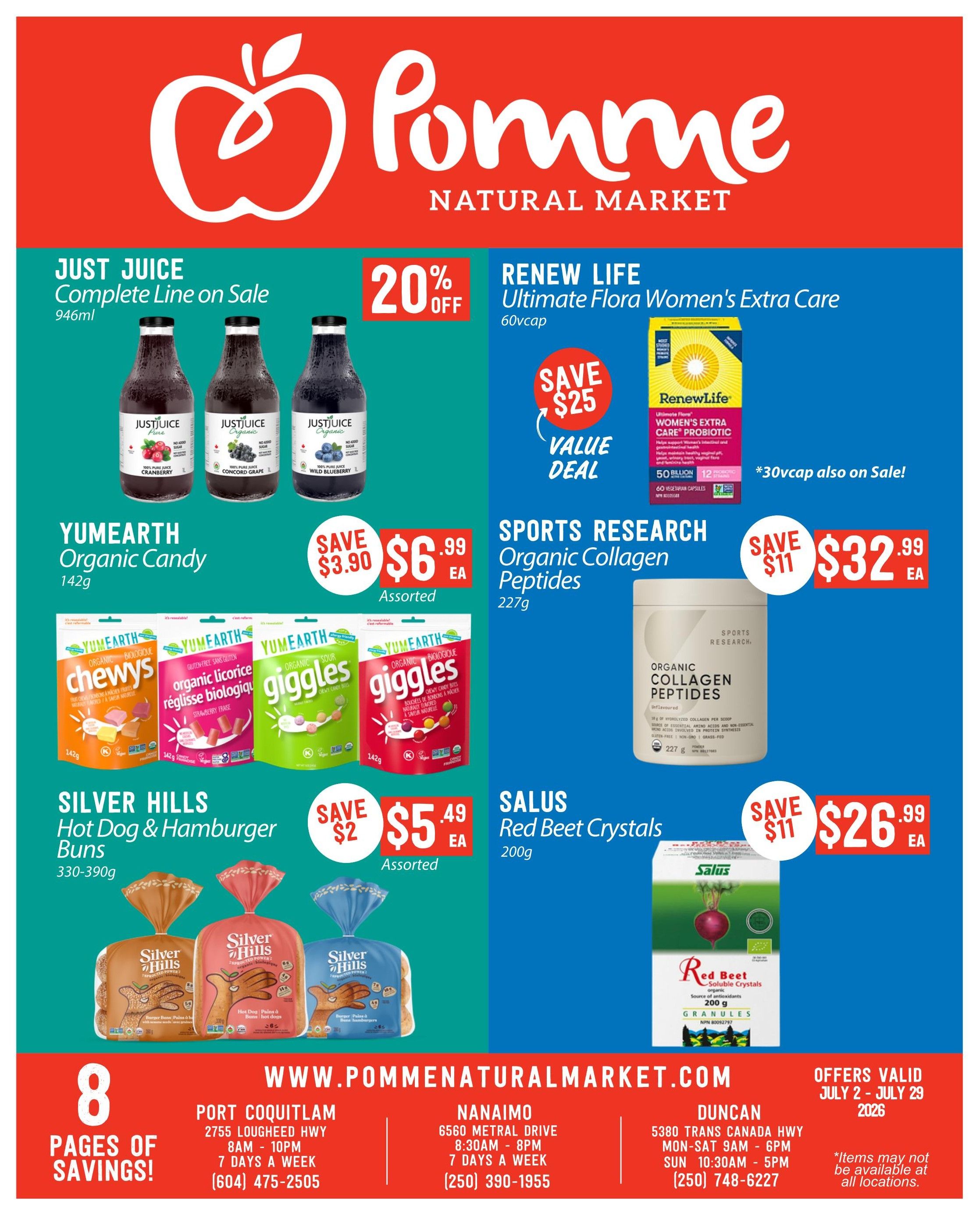 Pomme Natural Market Monthly Specials Flyer July 2 to 29