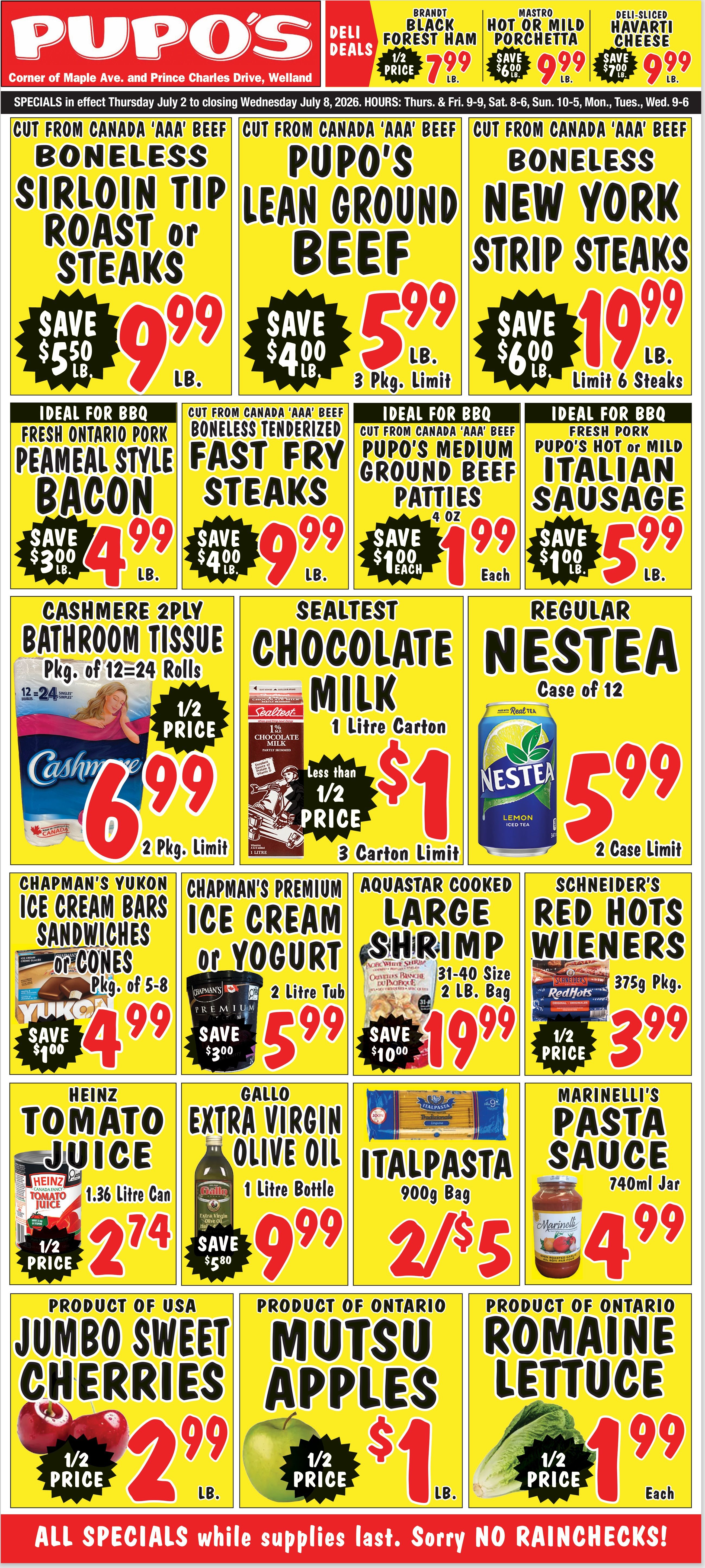 Pupo's Food Market Flyer July 2 to 8