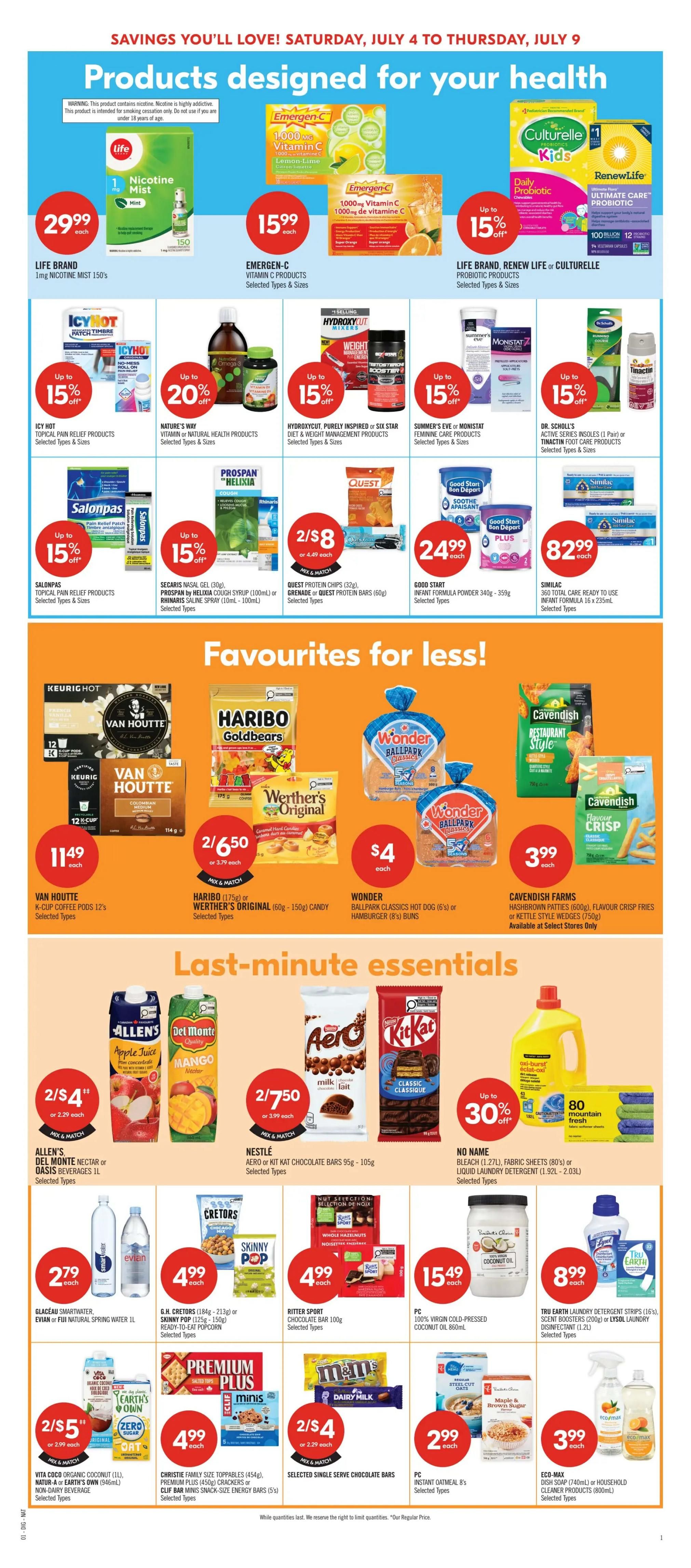 Shoppers Drug Mart (ON) Flyer July 4 to 9