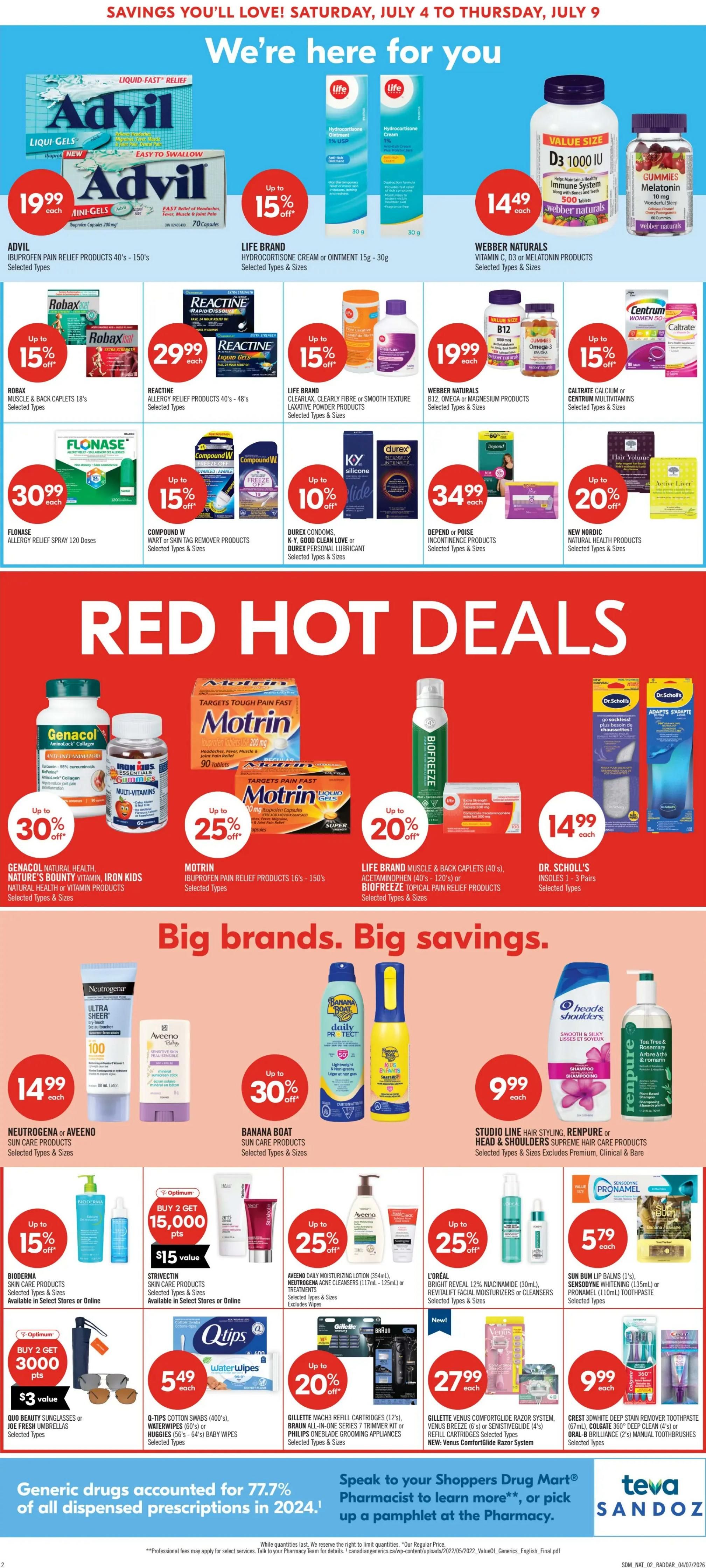 Shoppers Drug Mart (Atlantic) Flyer July 4 to 9