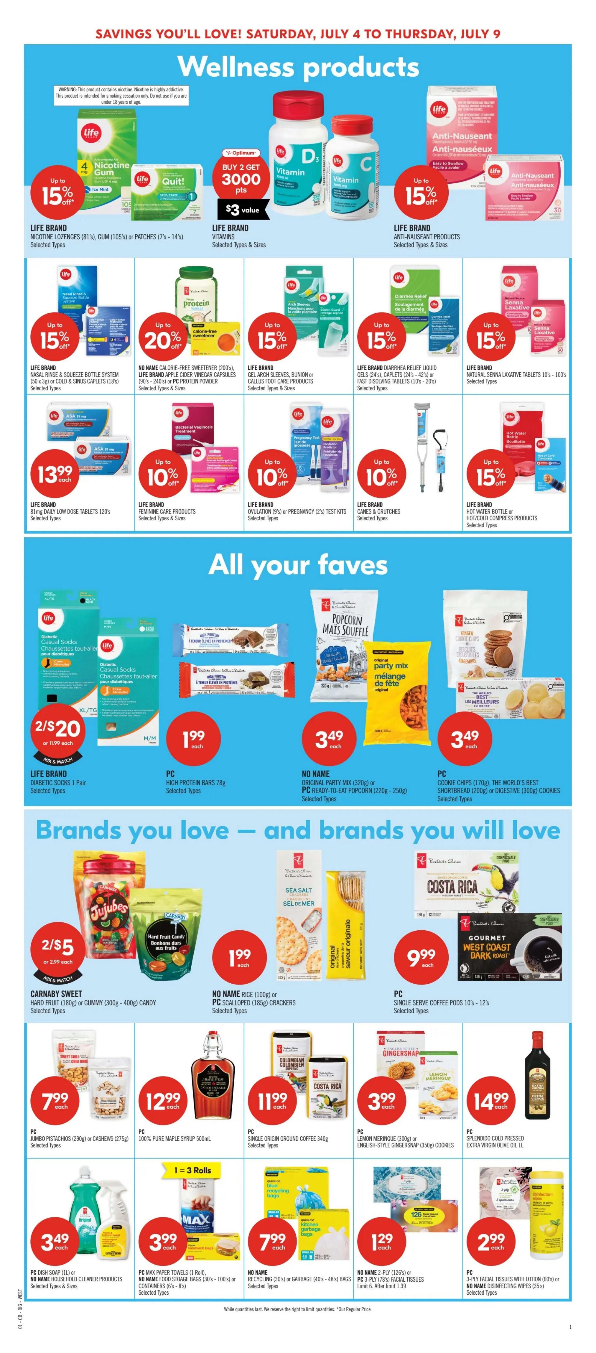 Shoppers Drug Mart (West) Flyer July 4 to 9