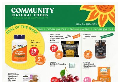 Community Natural Foods Flyer July 2 to August 5