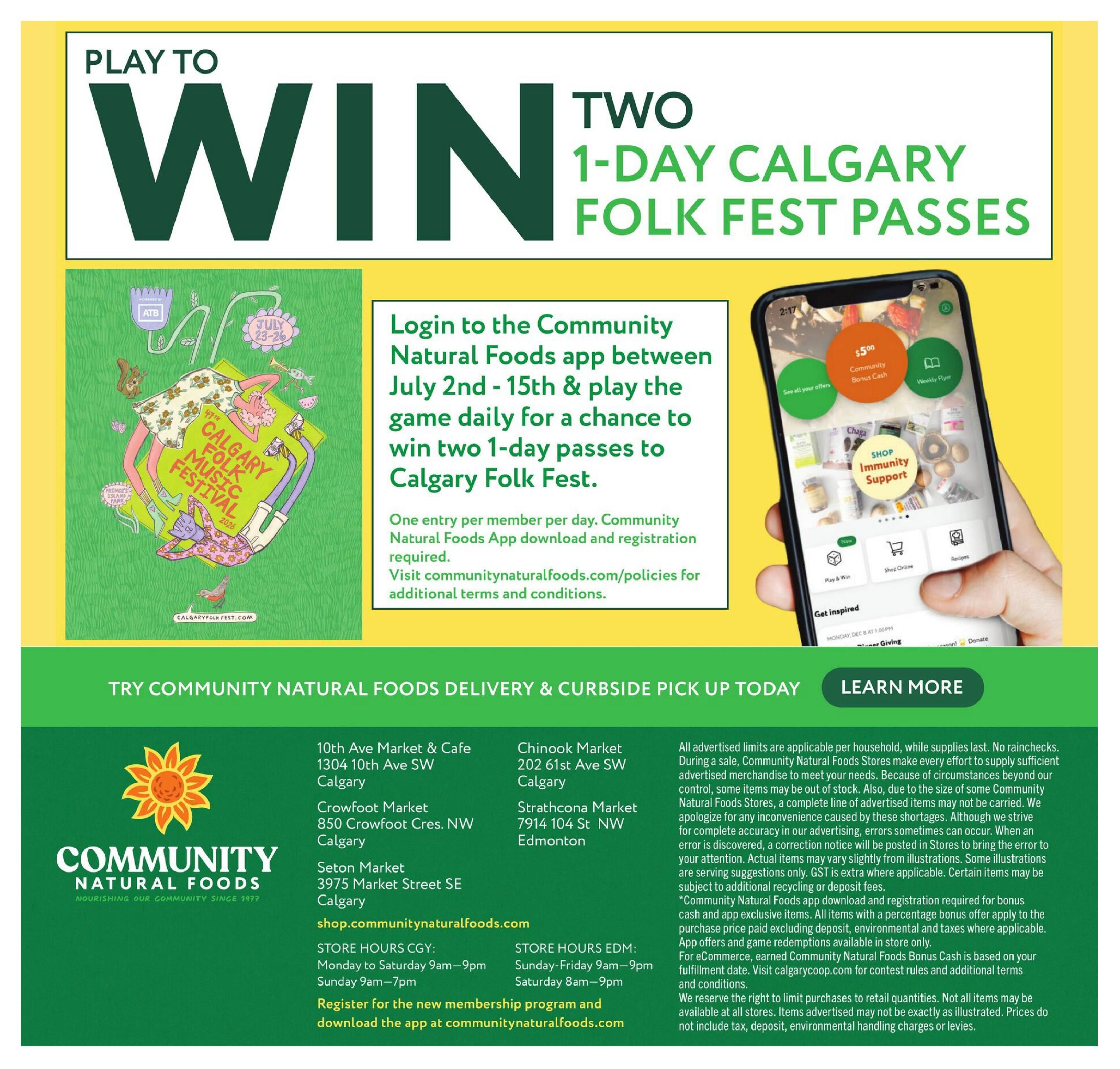 Community Natural Foods Flyer July 2 to August 5