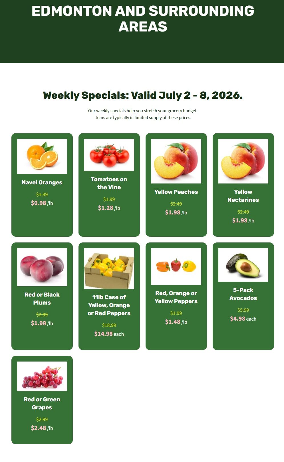 H&W Produce Flyer July 2 to 8