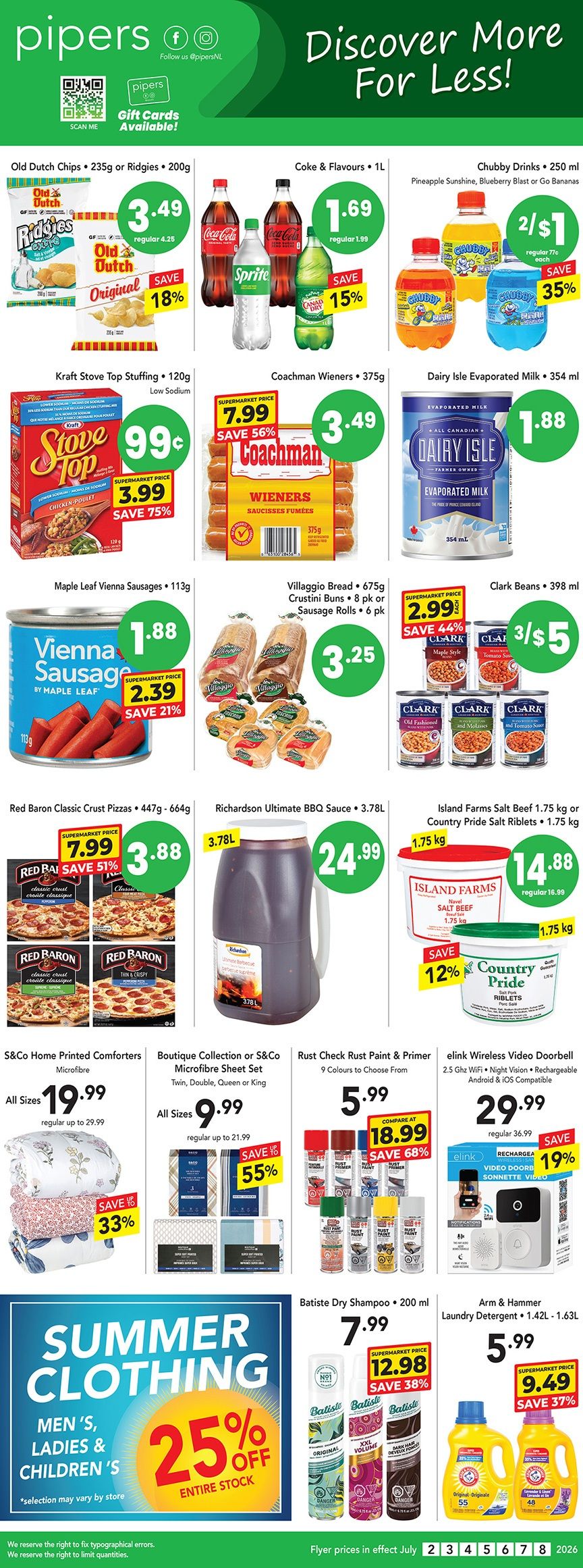 Pipers Superstore Flyer July 2 to 8
