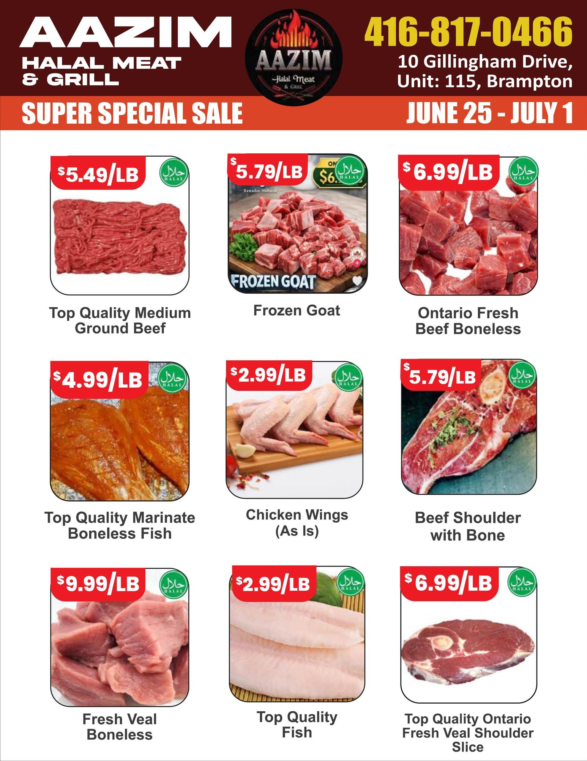 Aazim Halal Meat & Grill Flyer July 2 to 8