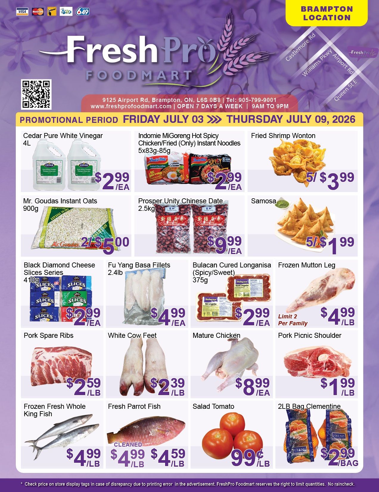 FreshPro Foodmart (Brampton) Flyer July 3 to 9