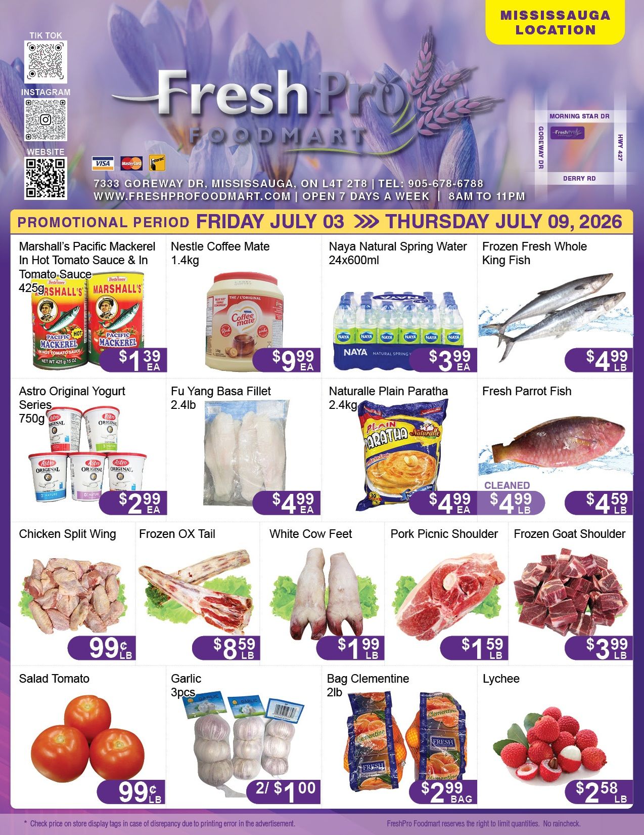 FreshPro Foodmart (Mississauga) Flyer July 3 to 9