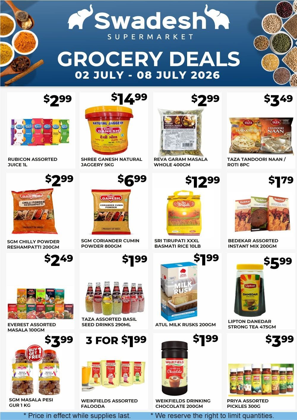 Swadesh Supermarket Flyer July 2 to 8