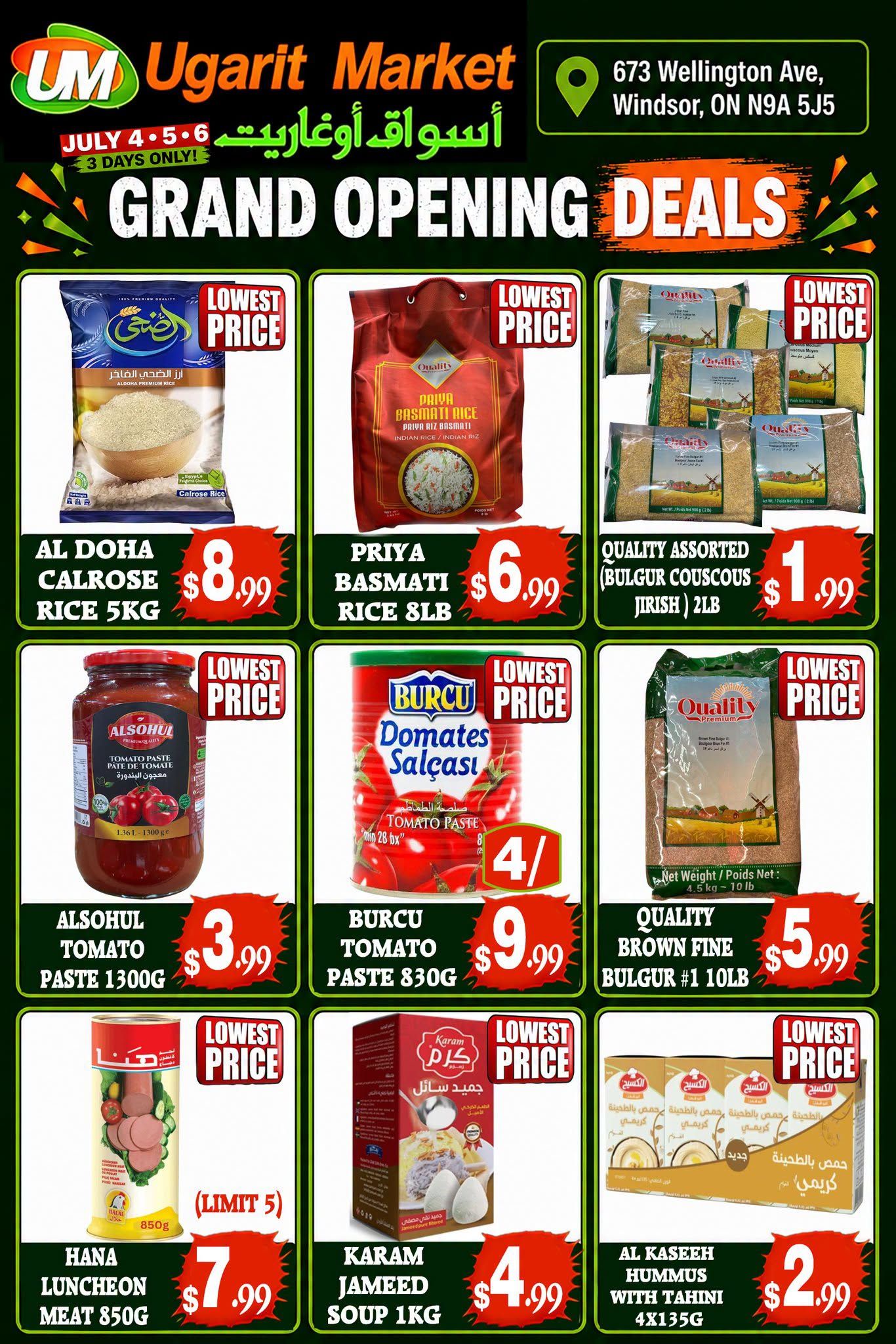 Ugarit Market Flyer July 4 to 6