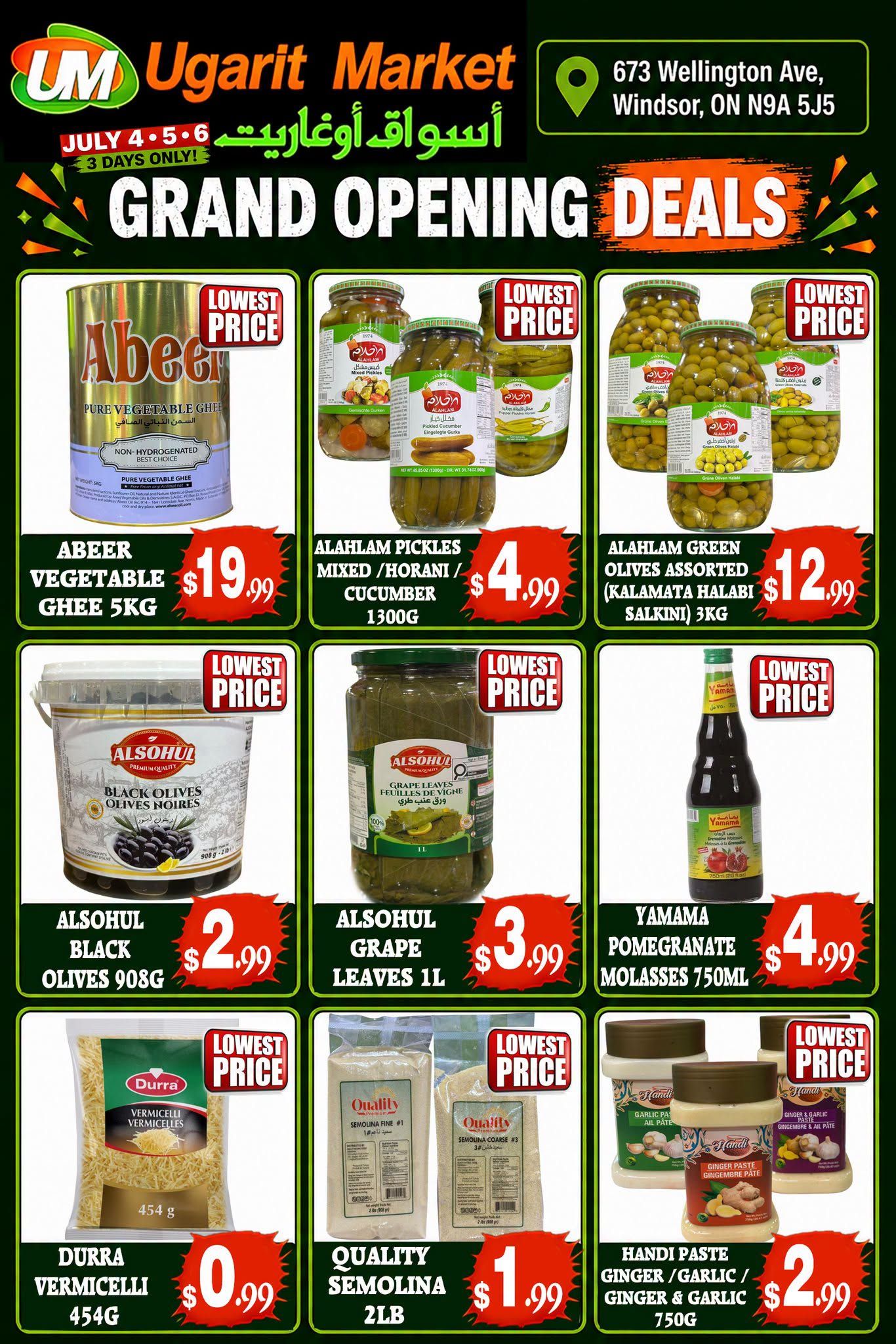Ugarit Market Flyer July 4 to 6