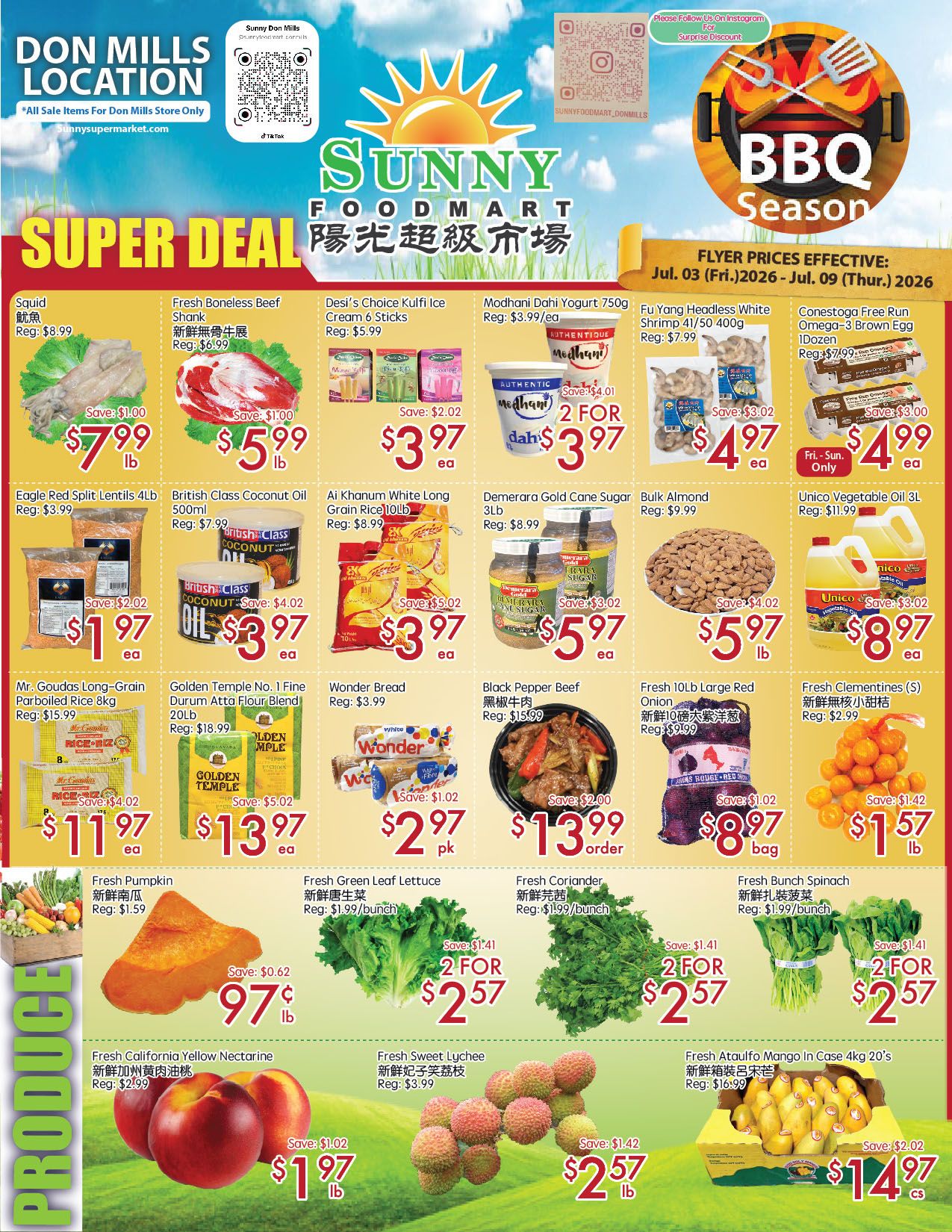 Sunny Foodmart (Don Mills) Flyer July 3 to 9