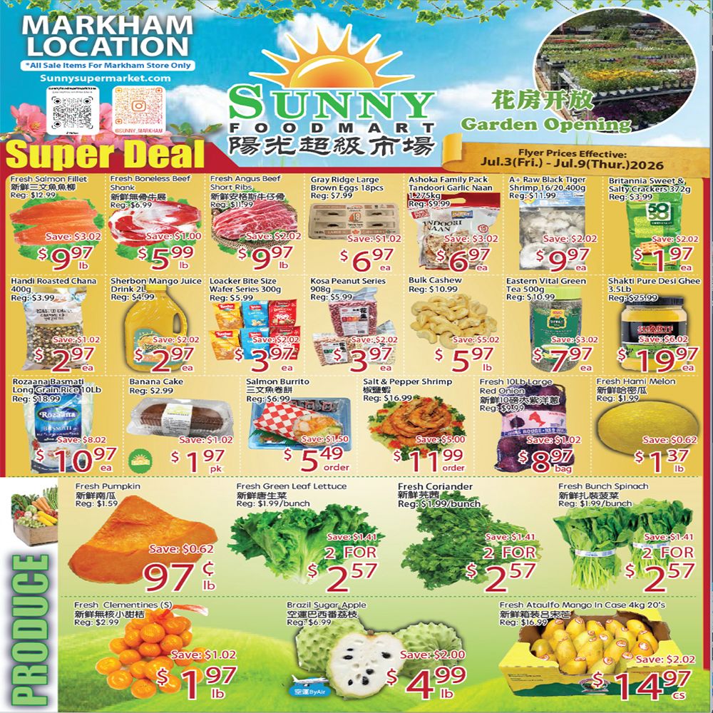 Sunny Foodmart (Markham) Flyer July 3 to 9