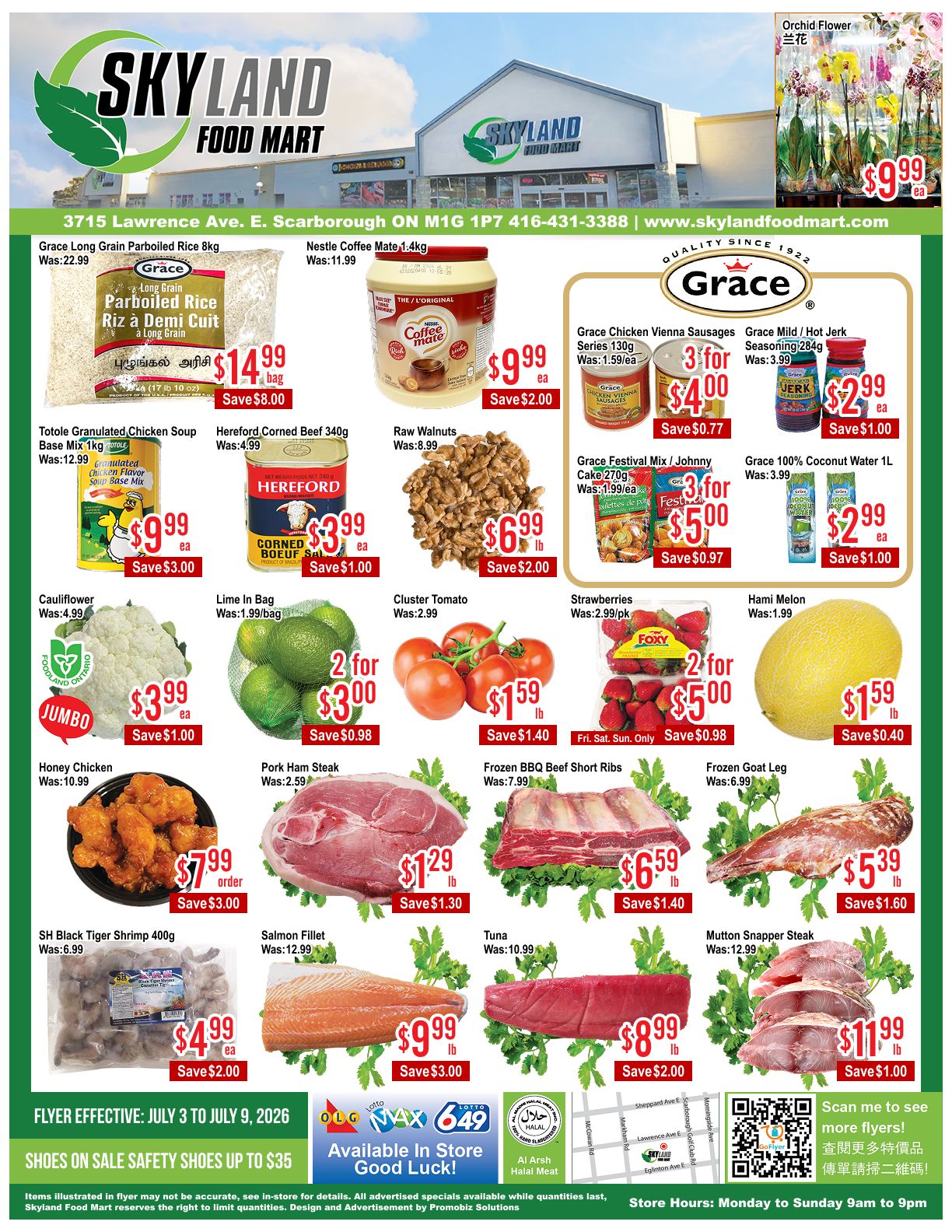 Skyland Food Mart Flyer July 3 to 9