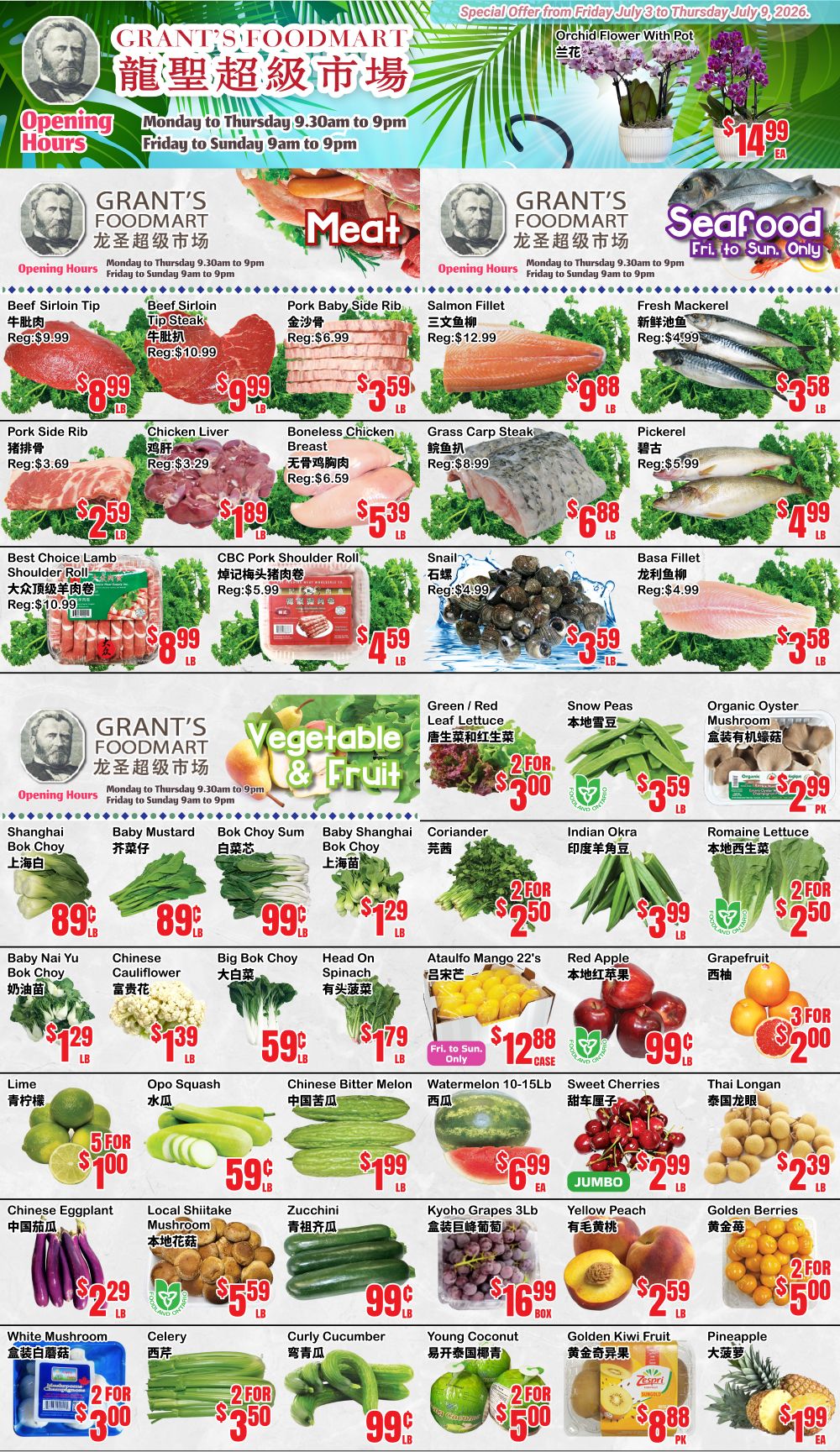 Grant's Food Mart Flyer July 3 to 9
