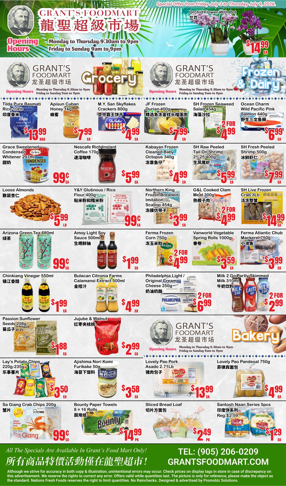Grant's Food Mart Flyer July 3 to 9
