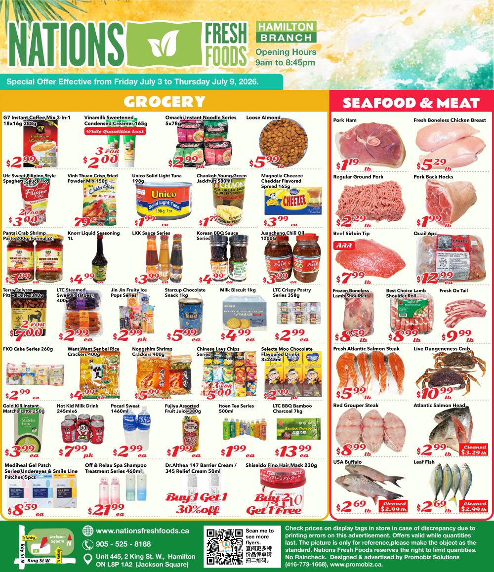 Nations Fresh Foods (Hamilton) Flyer July 3 to 9