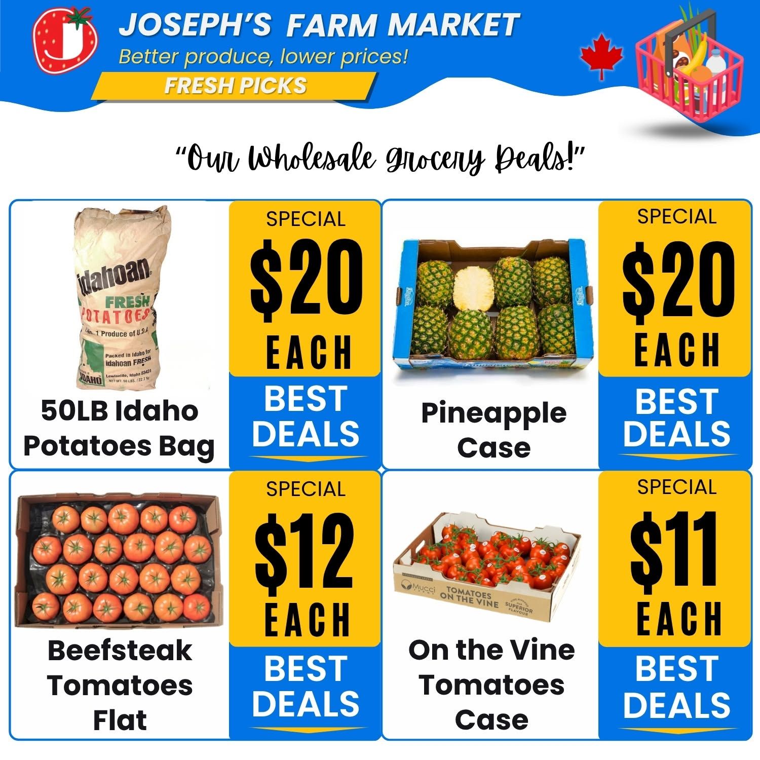 Joseph's Farm Market Flyer July 3 to 8