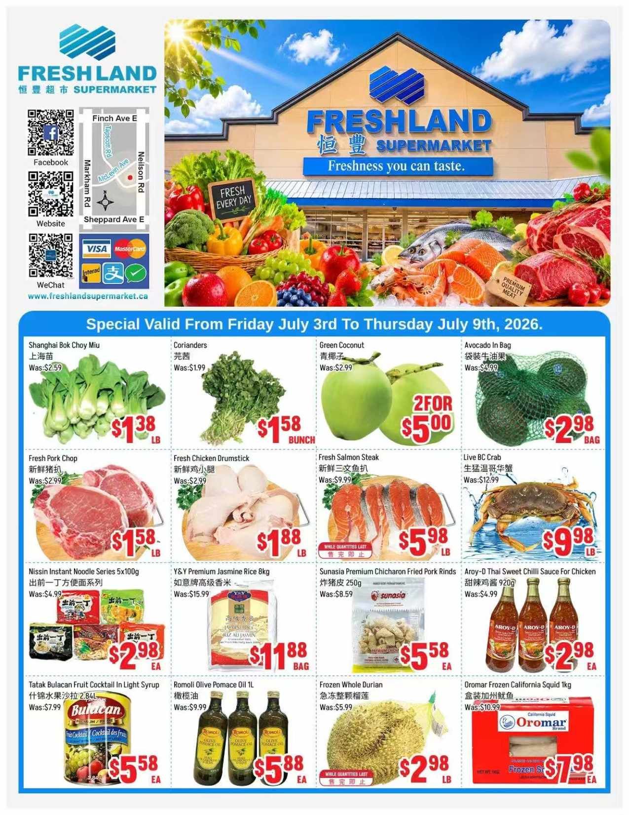 FreshLand Supermarket Flyer July 3 to 9