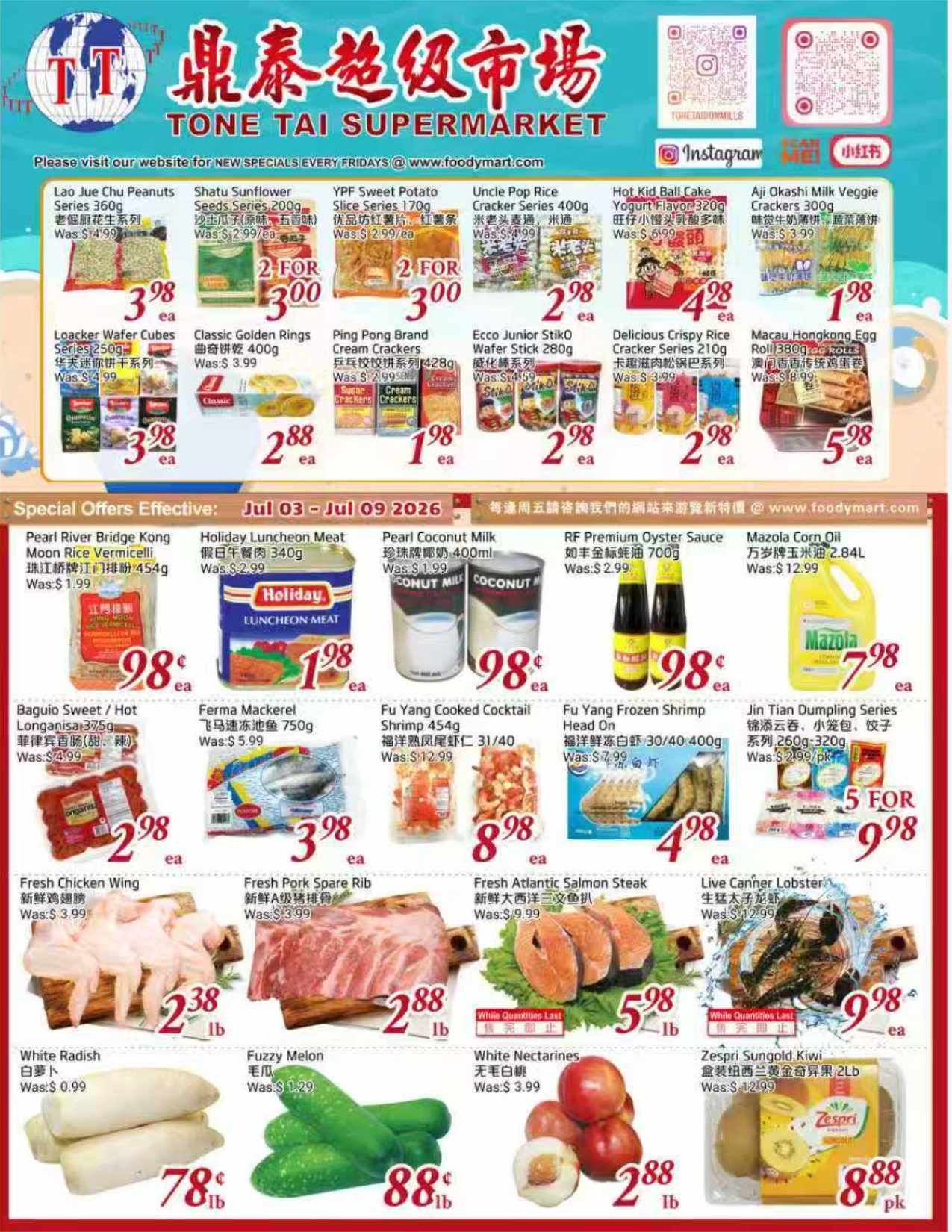 Tone Tai Supermarket Flyer July 3 to 9