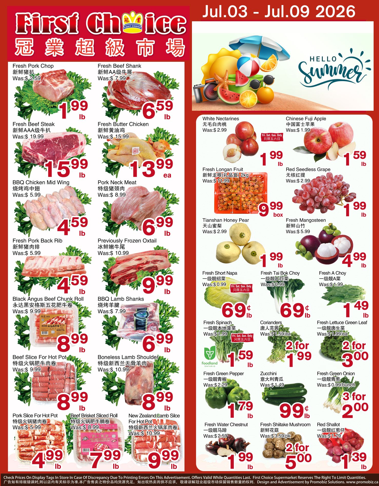 First Choice Supermarket Flyer July 3 to 9