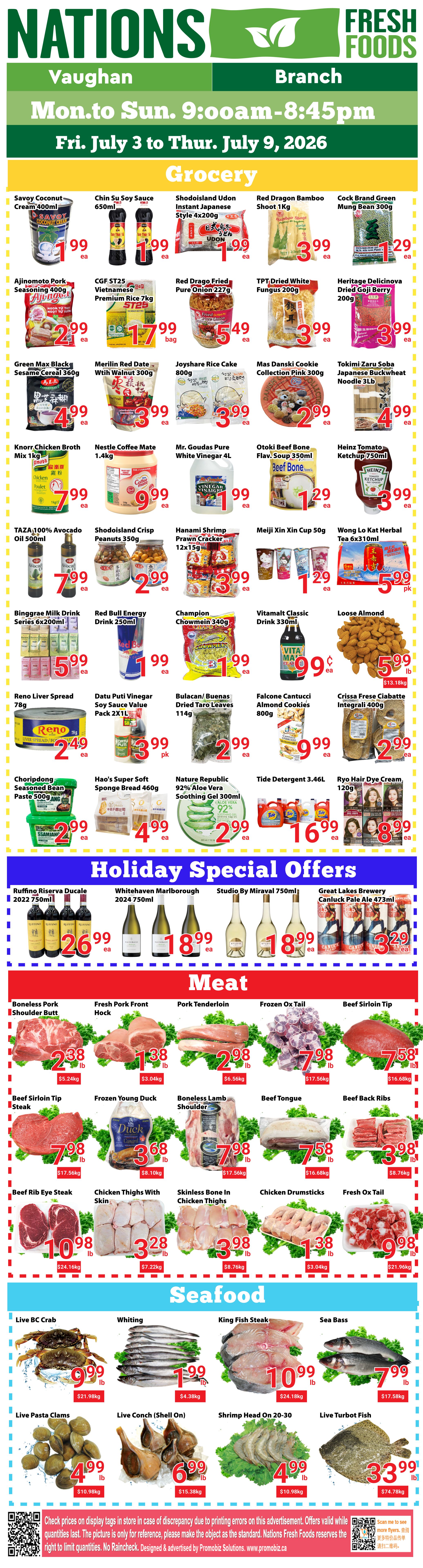 Nations Fresh Foods (Vaughan) Flyer July 3 to 9