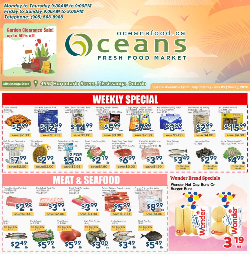 Oceans Fresh Food Market (Mississauga) Flyer July 3 to 9