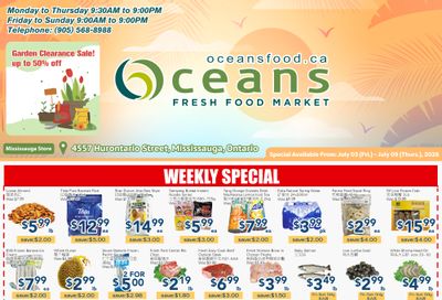 Oceans Fresh Food Market (Mississauga) Flyer July 3 to 9