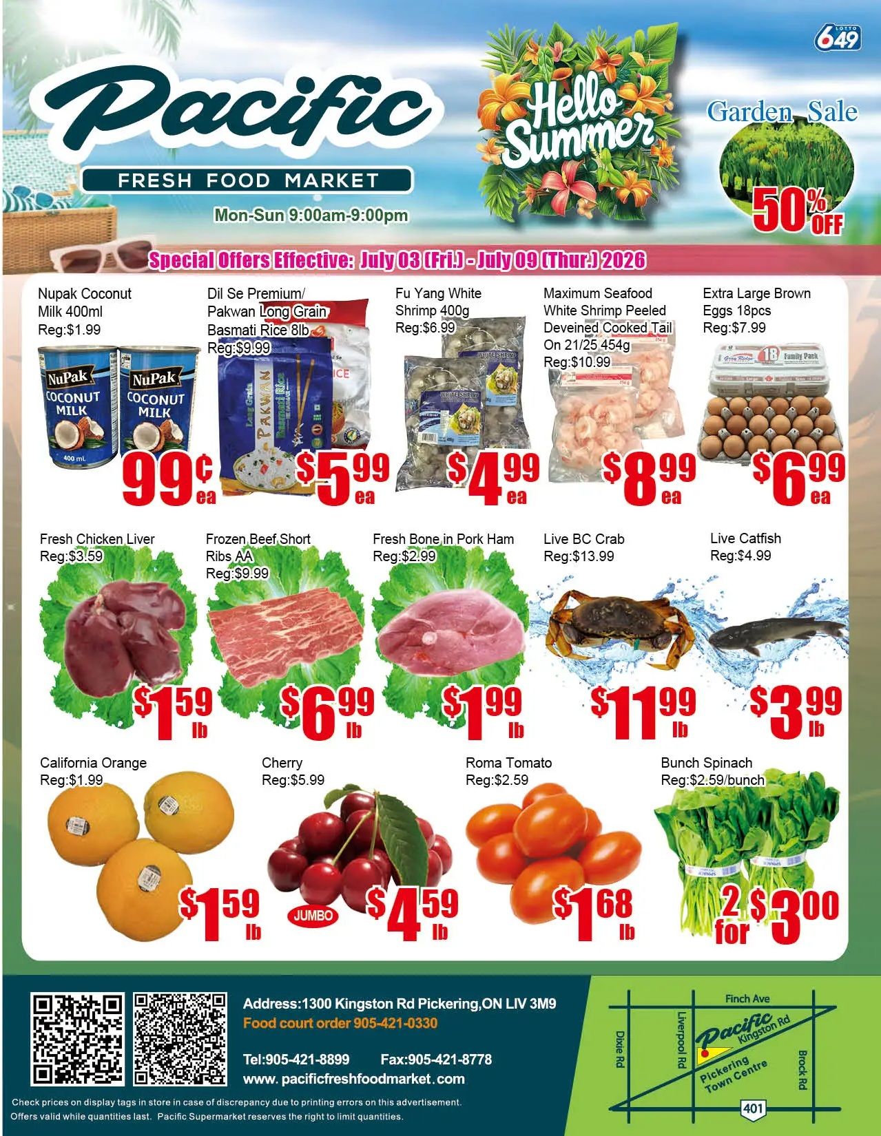 Pacific Fresh Food Market (Pickering) Flyer July 3 to 9